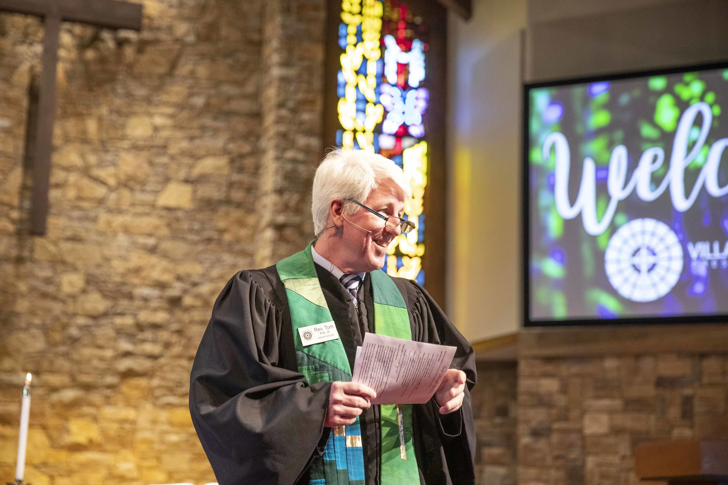 Rev. Tom Are at Village on Antioch's Second Birthday
