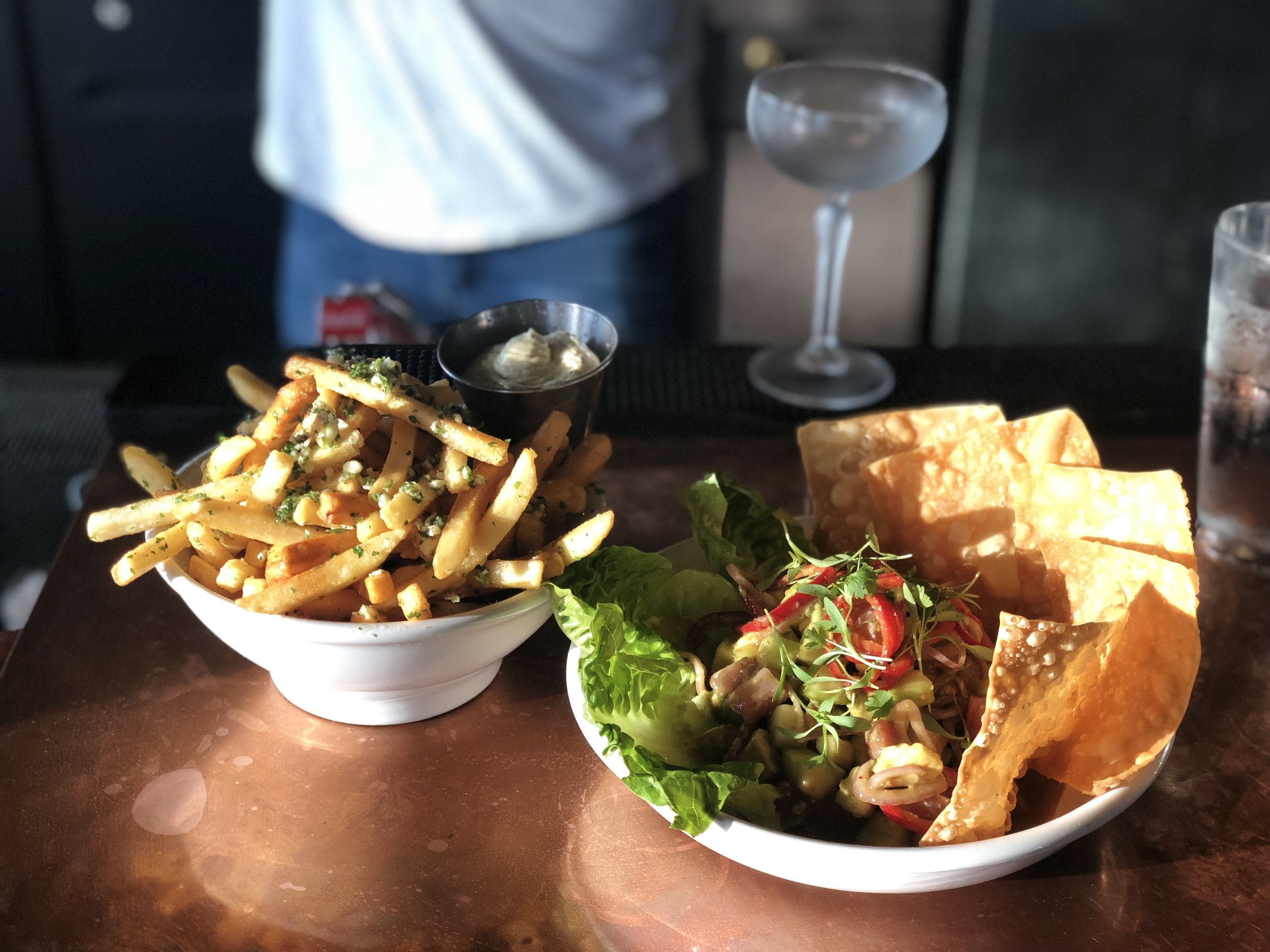 Spicy Ahi & Rosemary Garlic Fries
