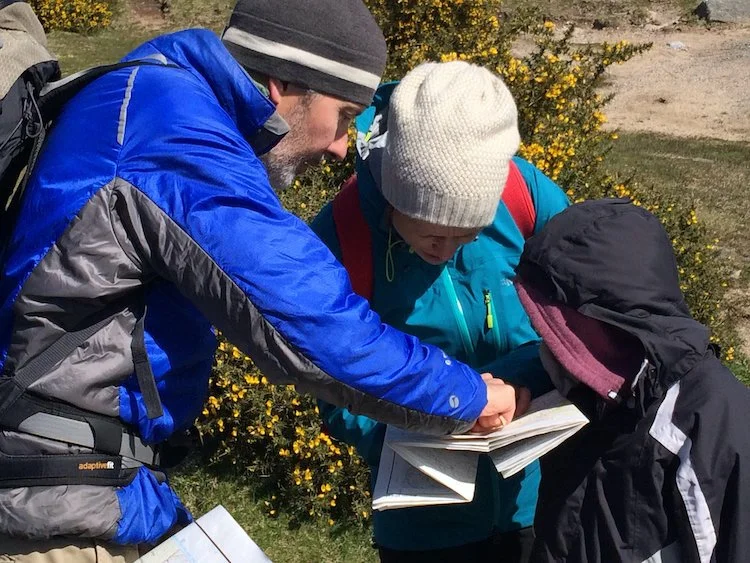 People learning navigation skills with Dartmoor's Daughter