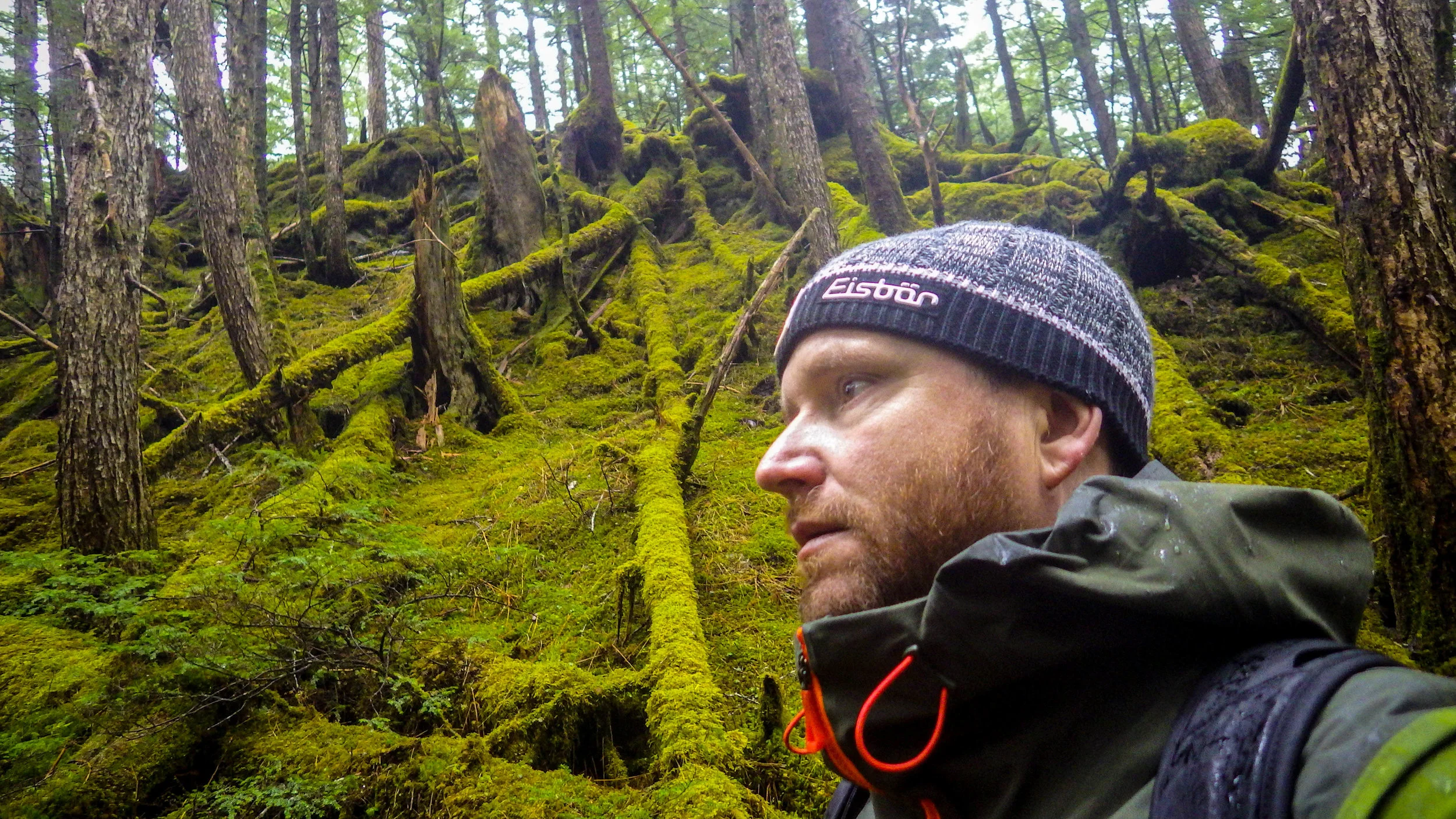 Selfie in the rainforest outside Cordova, Alaska