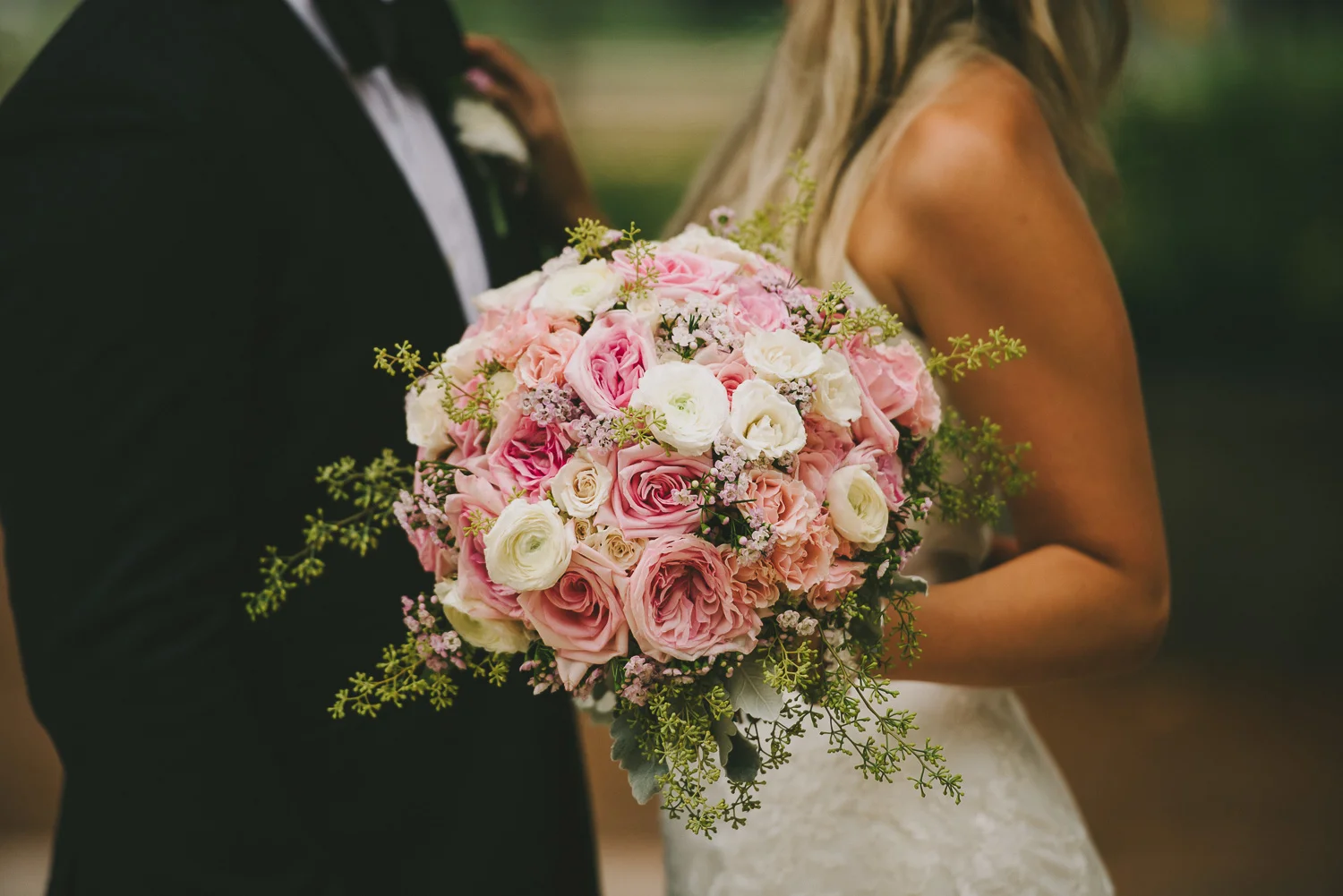 Ranunculus and Garden Rose Bridal Bouquet - Event planner Winnipeg
