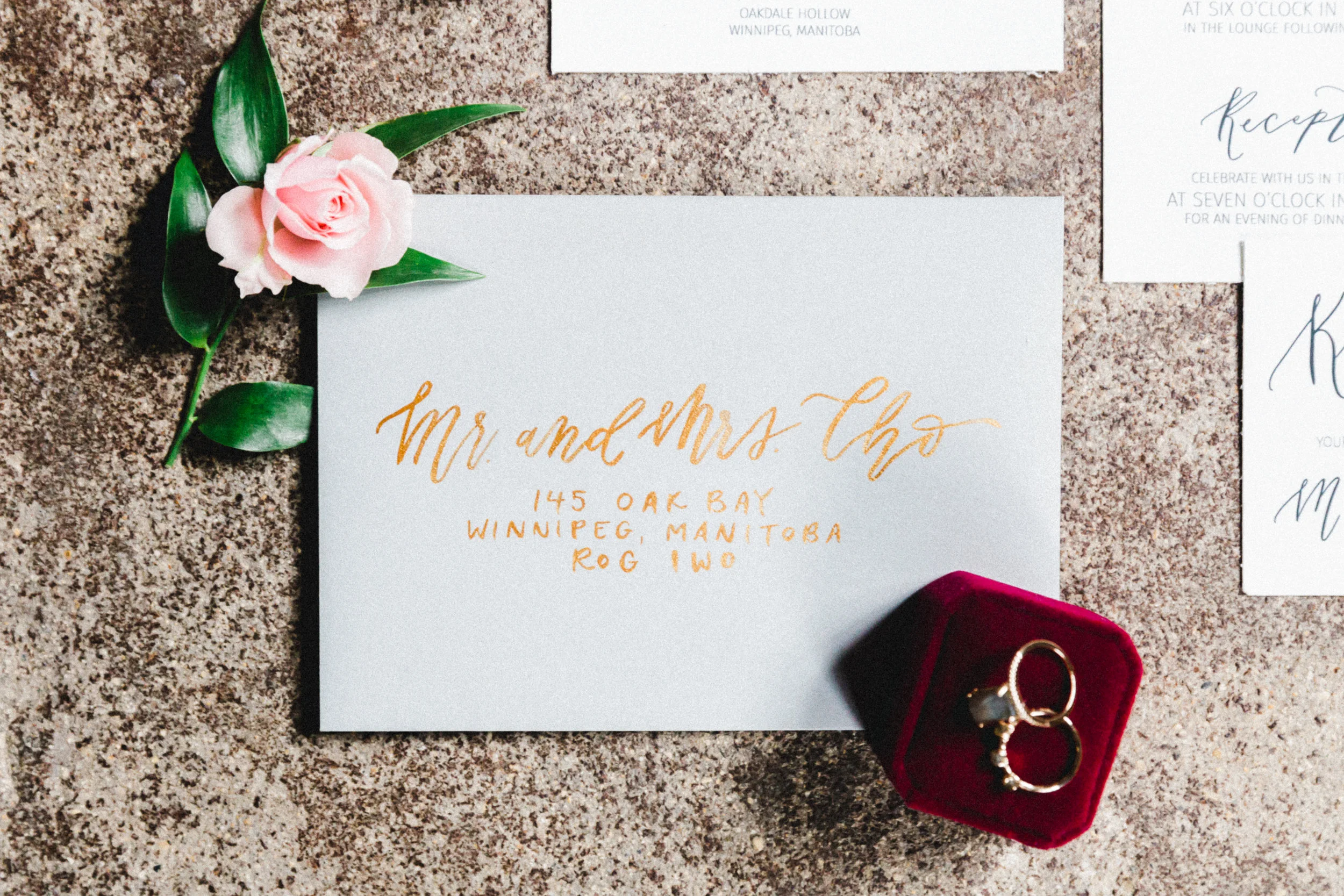 Gold Wedding Invitations - Winnipeg Wedding Planner
