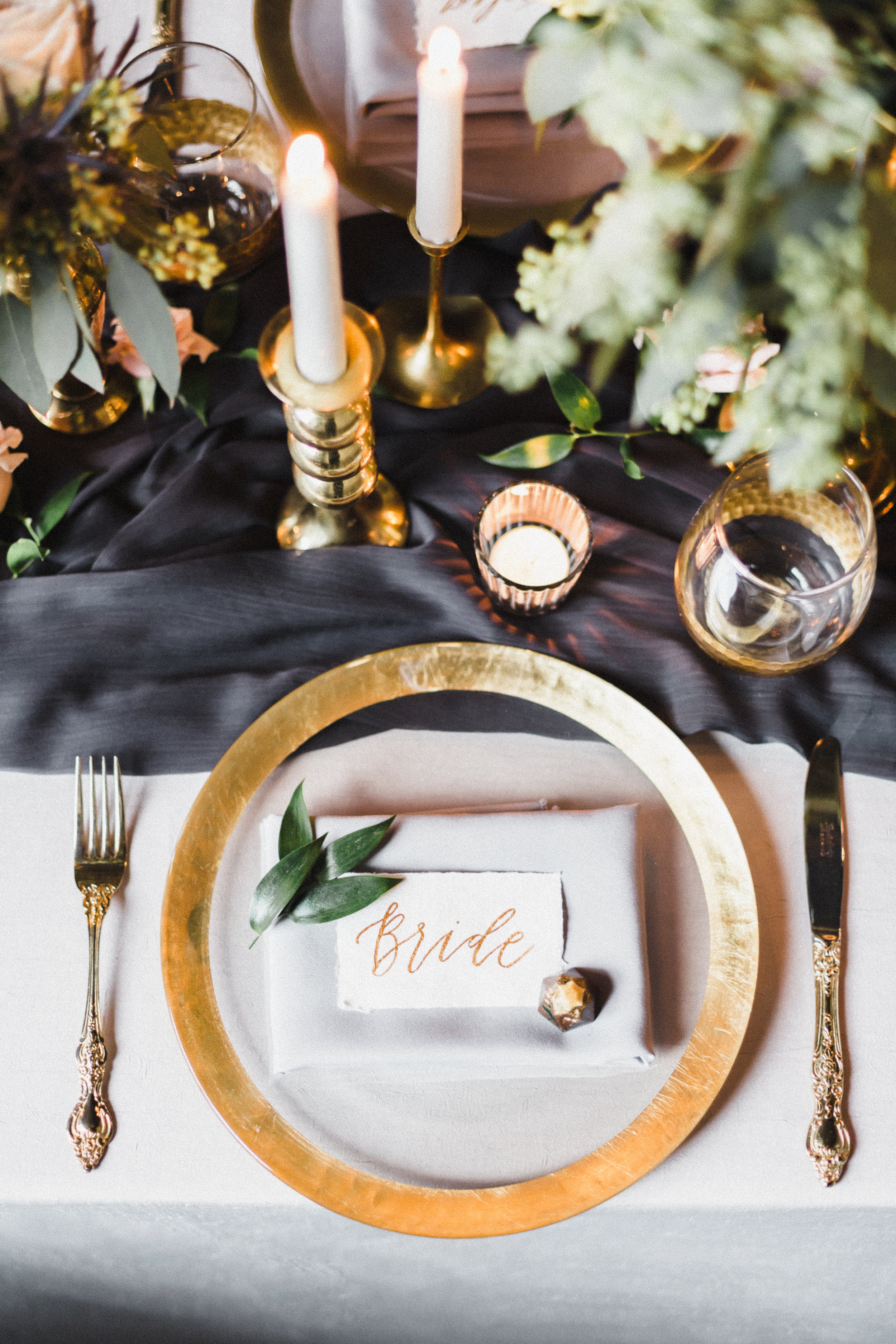 Gold and Grey Wedding Decor - Inspired Elegance Events