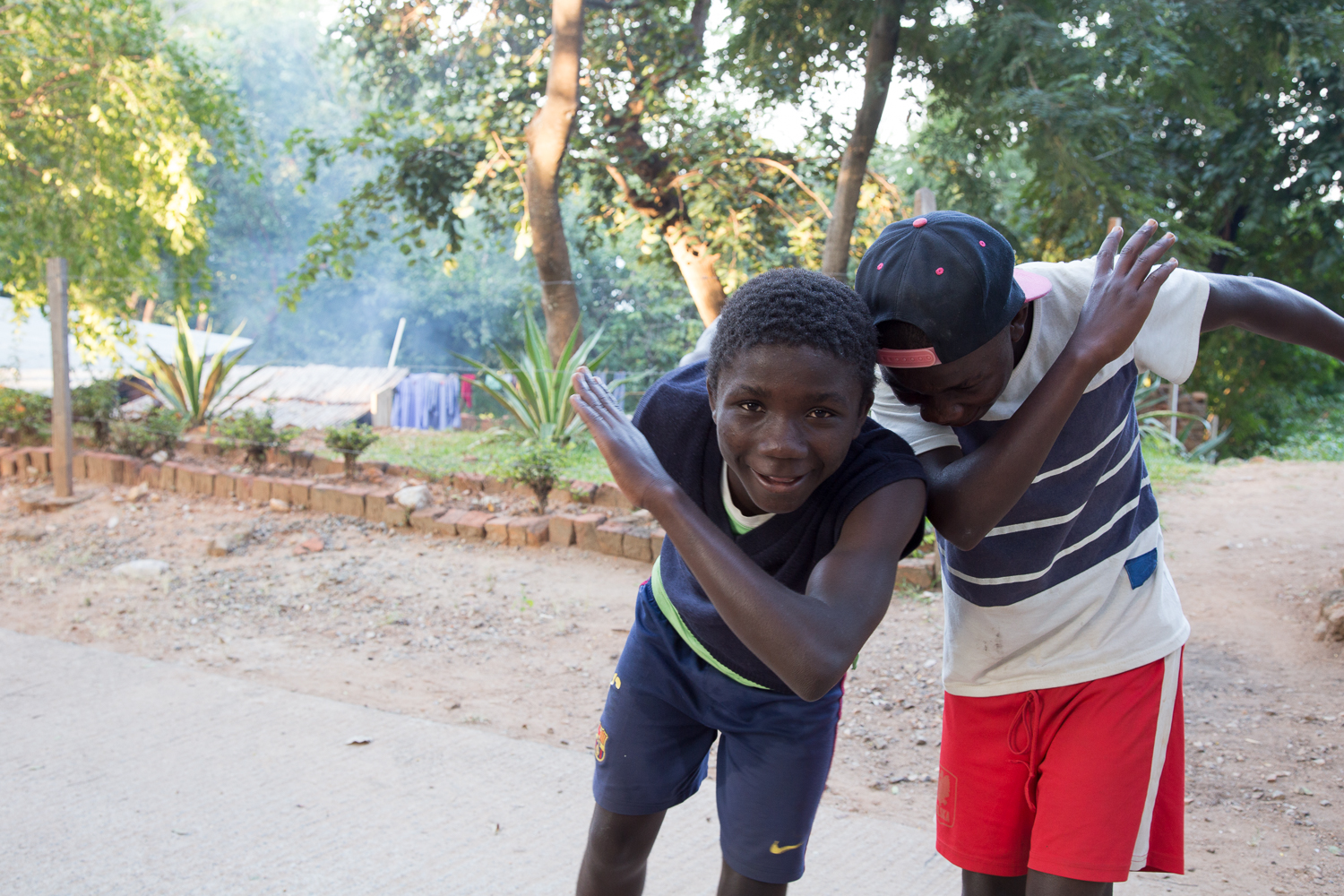  "Take our picture!" These kids asked to have their photo taken, and then proceeded to "dab" for the camera. 