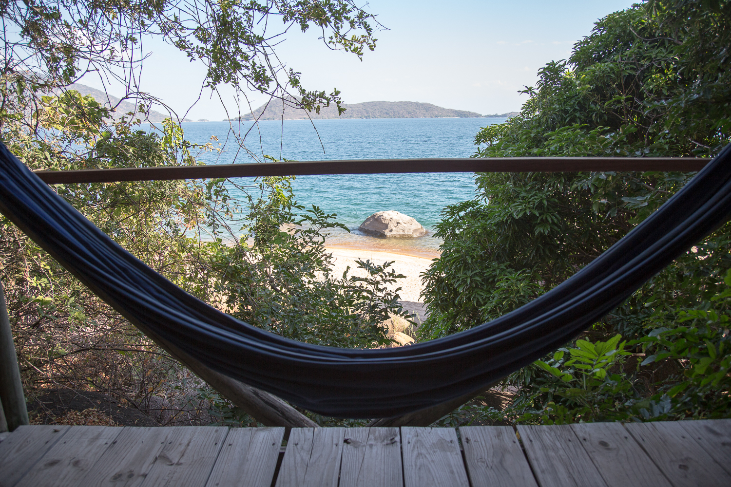  The hammock and view from our tent. 