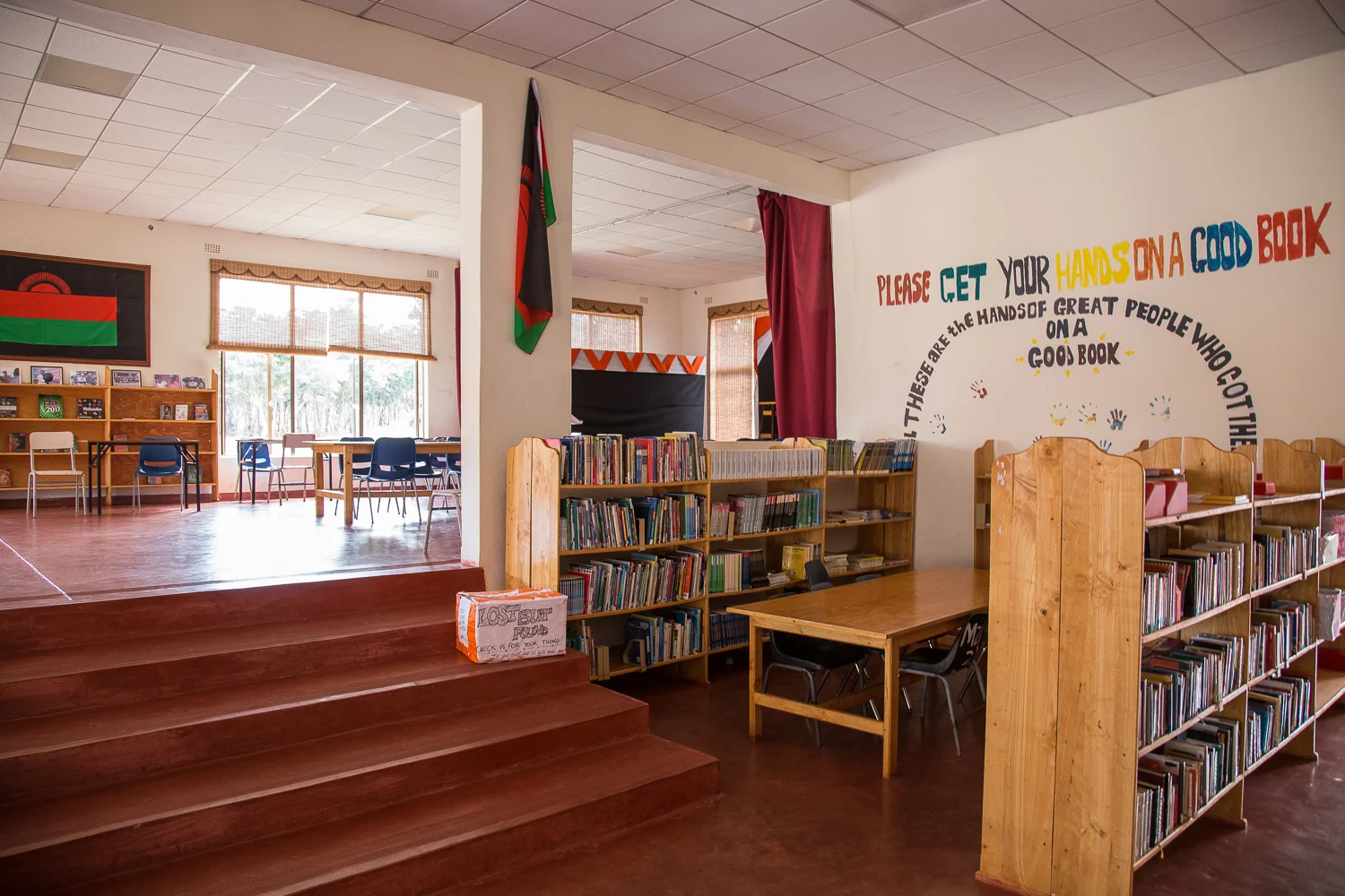 The library at Mzuzu Academy holds the country's largest collections of books by African authors.
