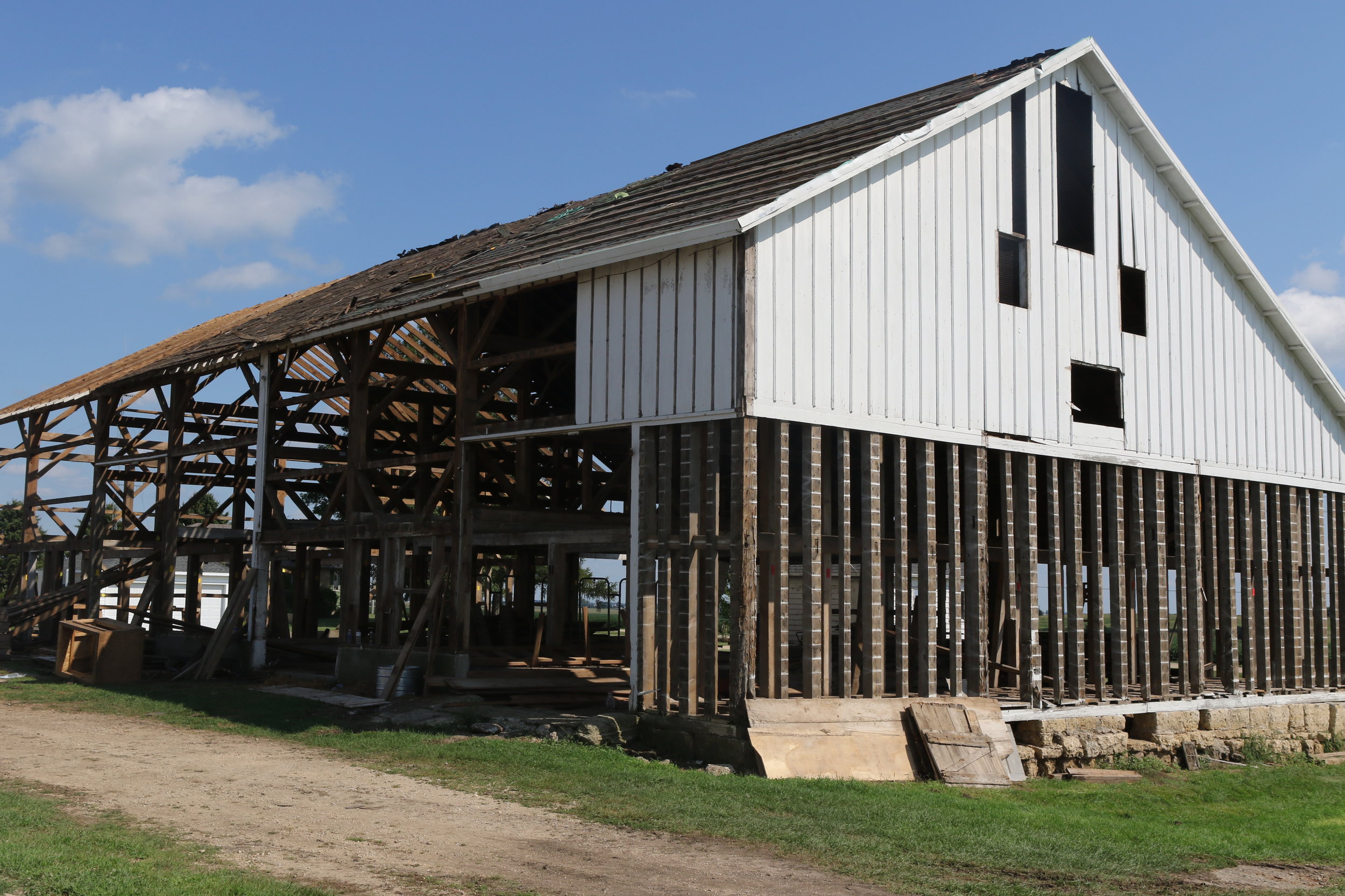 A picture of the barn from Polo, Il that was given to us to replace the barn we dedicated in 2010 which was destroyed in a tornado.