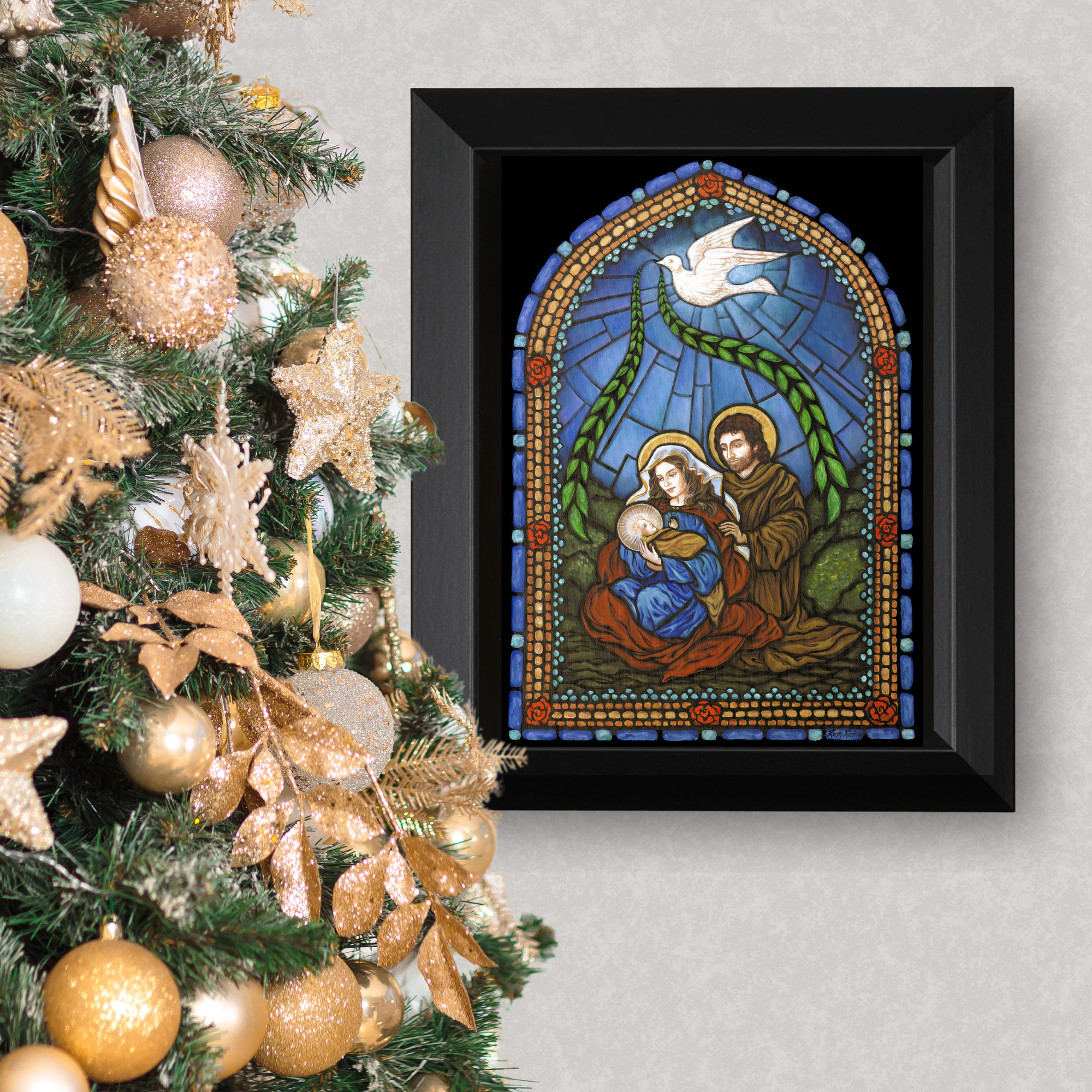 The Nativity Print - 5x7 in black frame