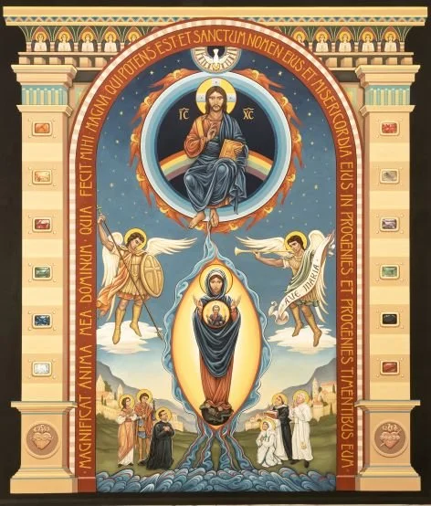 CONFERENCE BACKDROP - Christ in Glory and Mary, Theotokos - 8 x 14 feet