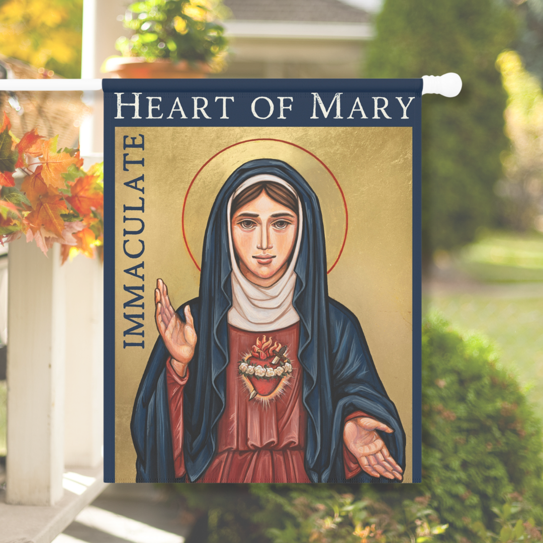 Immaculate Heart of Mary garden flag