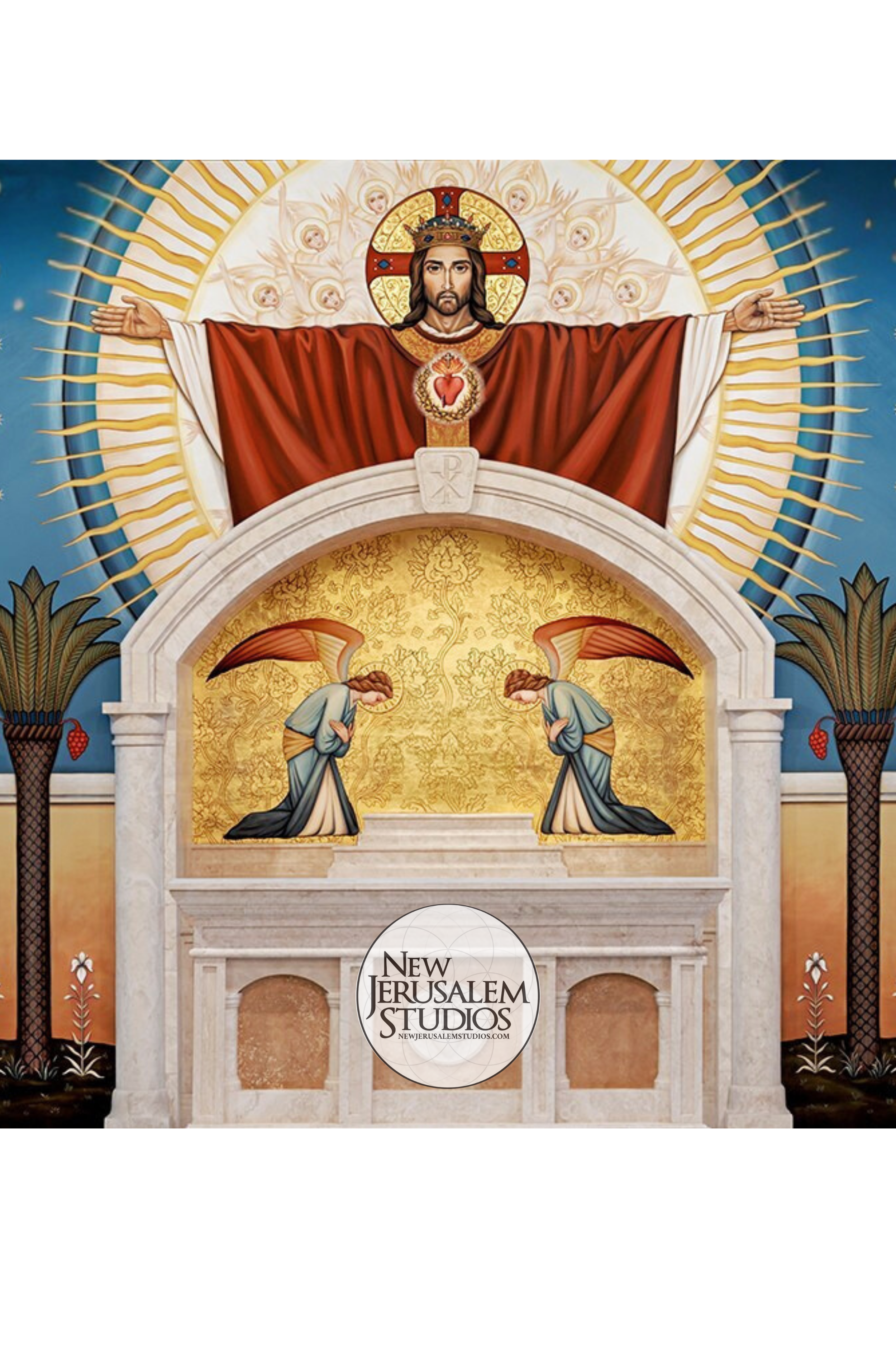 CONFERENCE BACKDROP - Christ the King with Sacred Heart (Vertical)