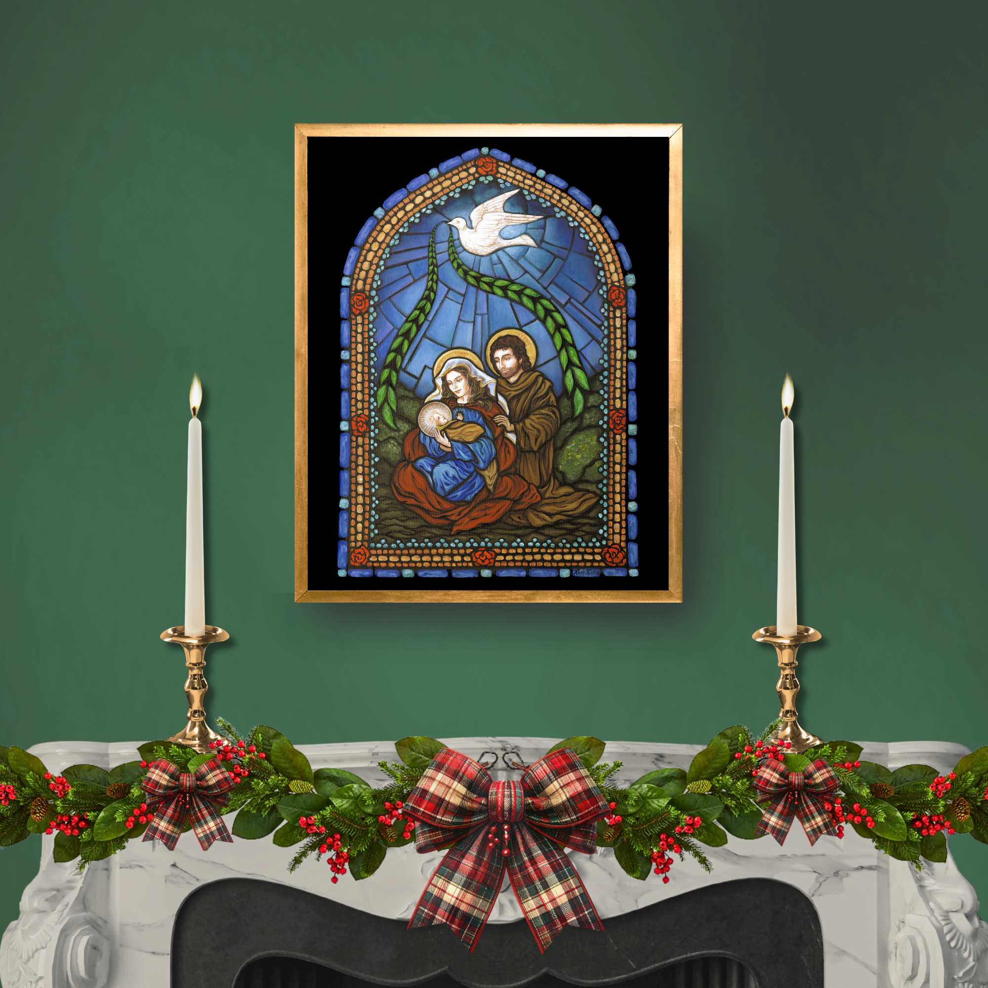 The Nativity Giclee on Canvas Print - 12x18 in Choice of Frame