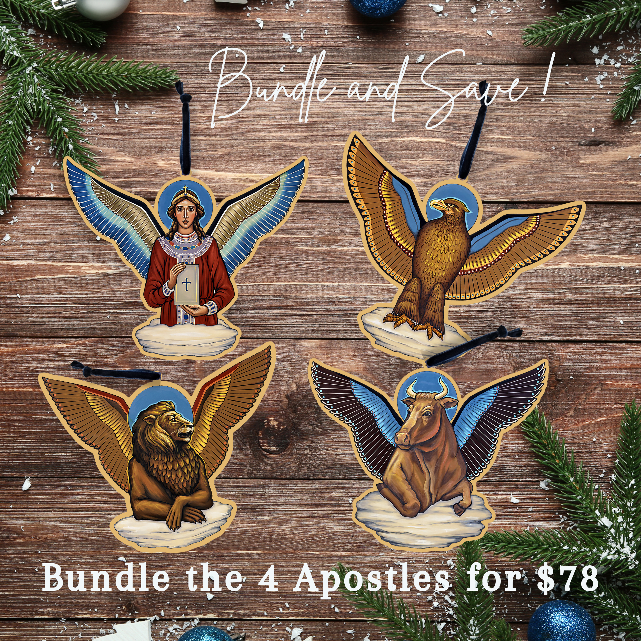 Sacred Art Wooden Christmas Ornaments