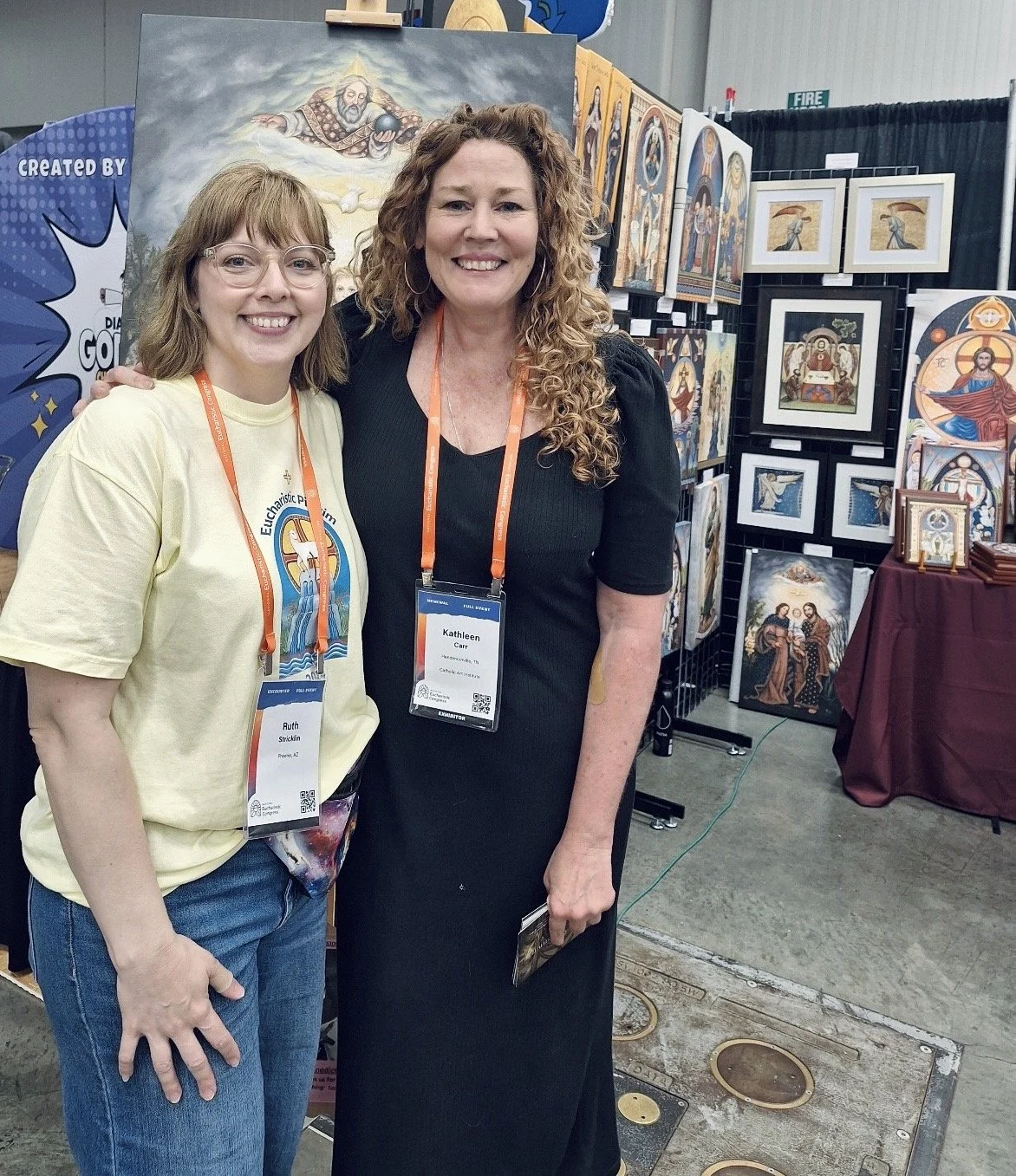 Kathleen Carr of Catholic Art Institute and Ruth Stricklin of New Jerusalems Studios. 