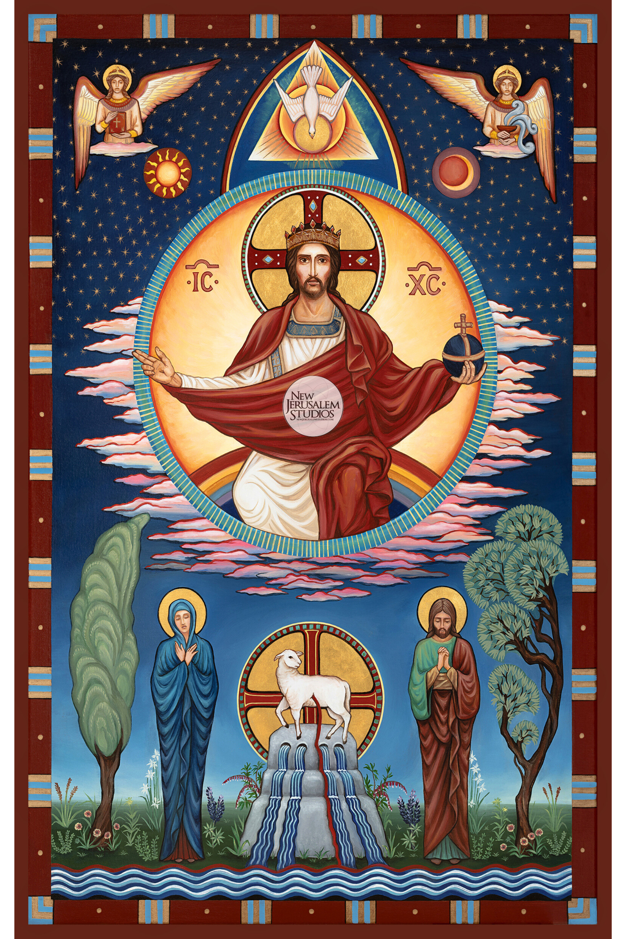 CONFERENCE BACKDROP  - Christ Pantocrator with Mary & John