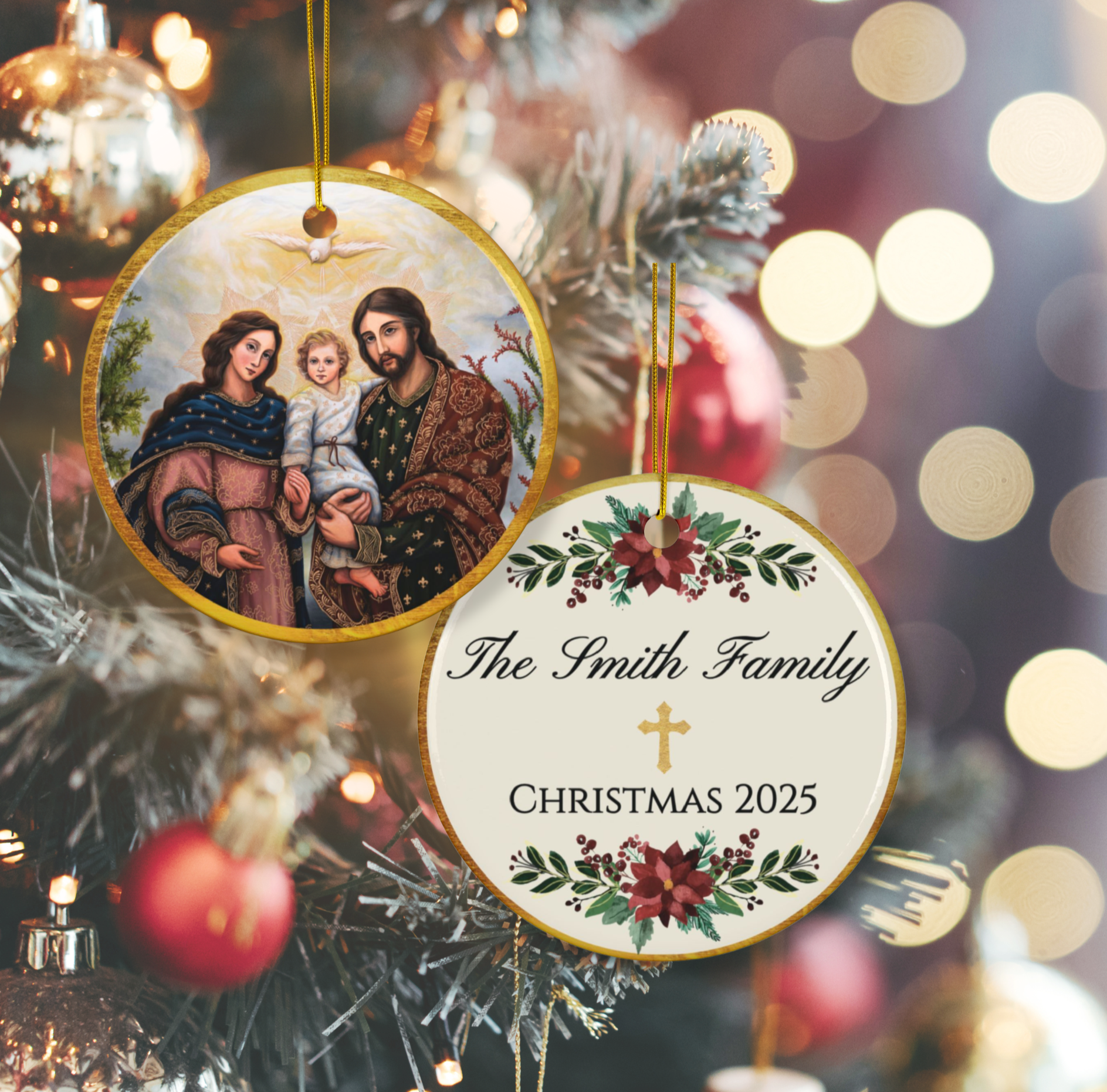 The Holy Family - Personalized Christmas Ornament