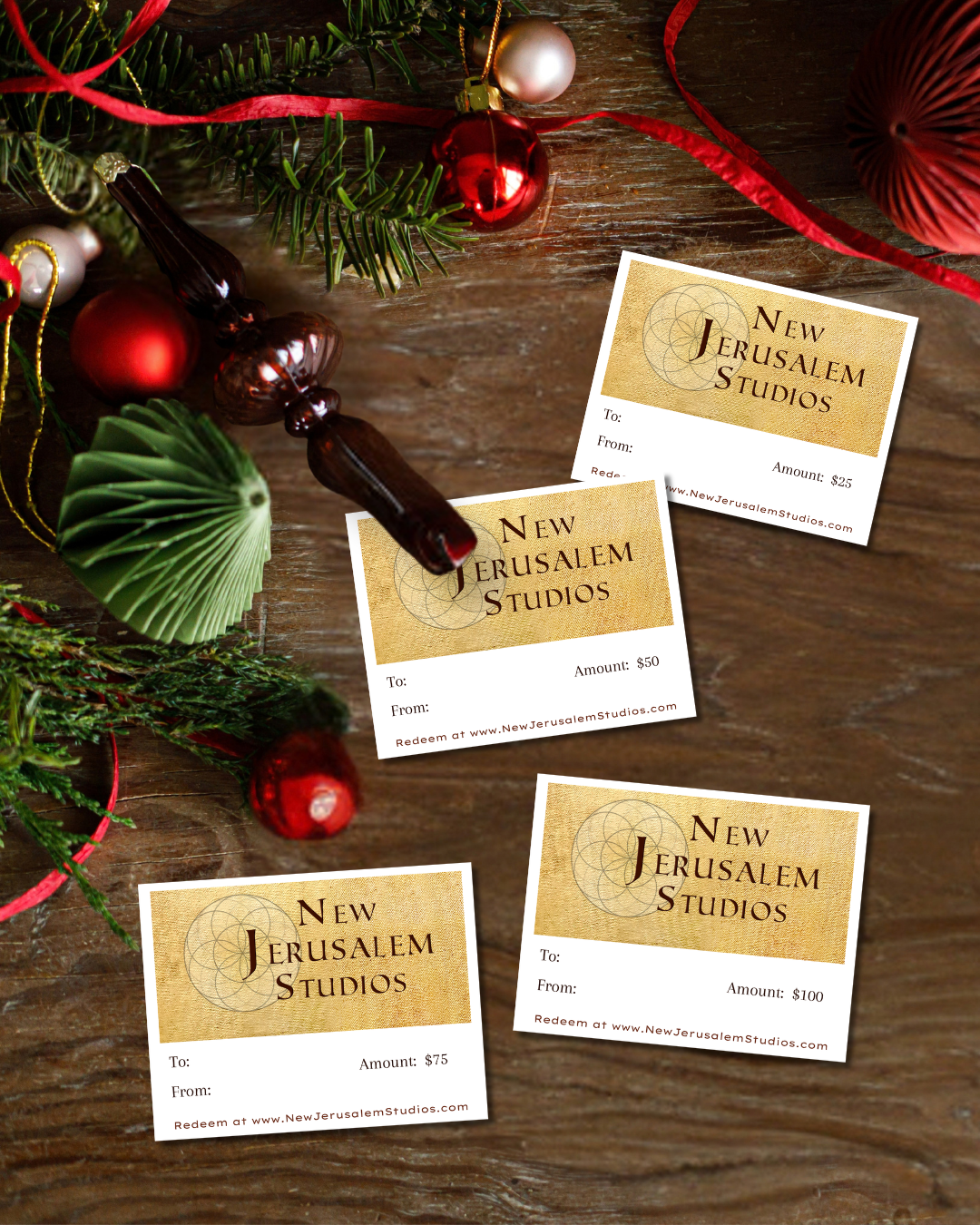 New Jerusalem Studios - Christmas Gift Certificates