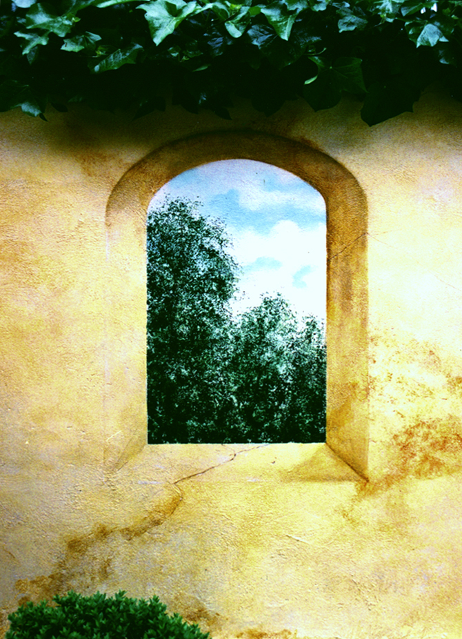 Window on a garden wall