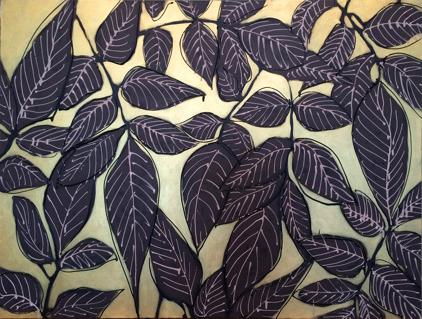 Evening tree branch, acrylic on canvas, 40" x 60", SOLD