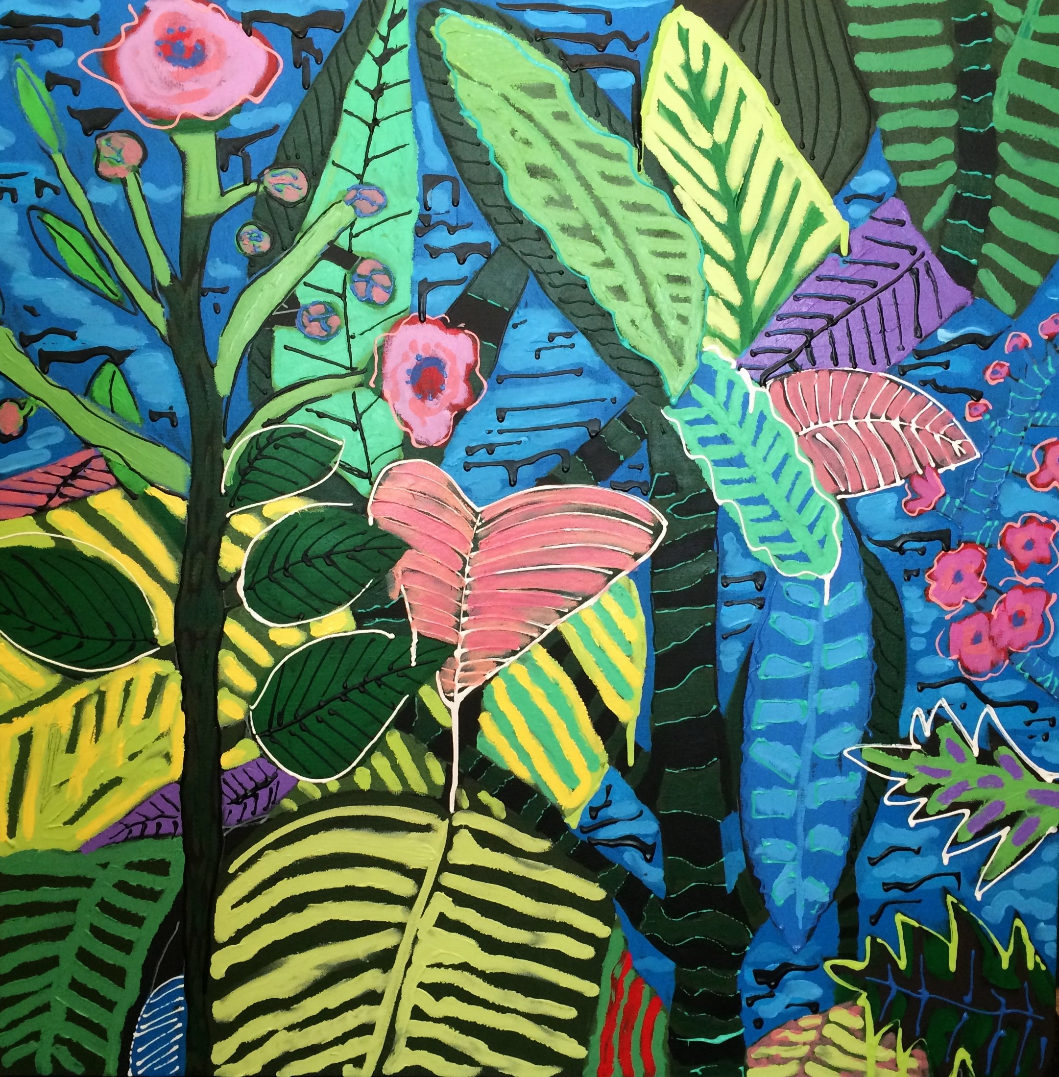 Patterns in a Garden, Acrylic Landscape Painting by Simmermacher