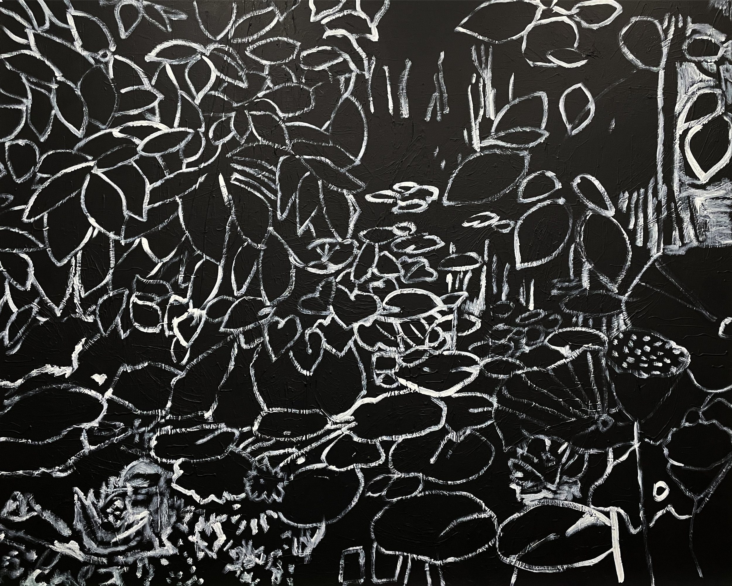 Midnight at the Pond, acrylic on canvas, 48" x 60"