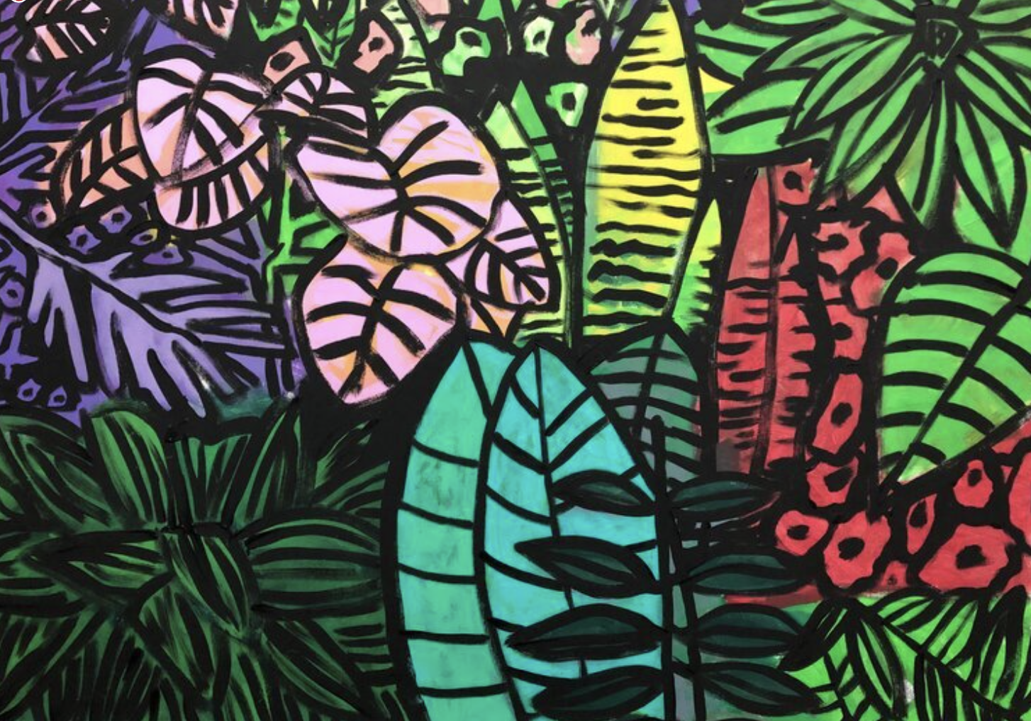 Vibrant Garden Space, acrylic on canvas, 30" x 40"