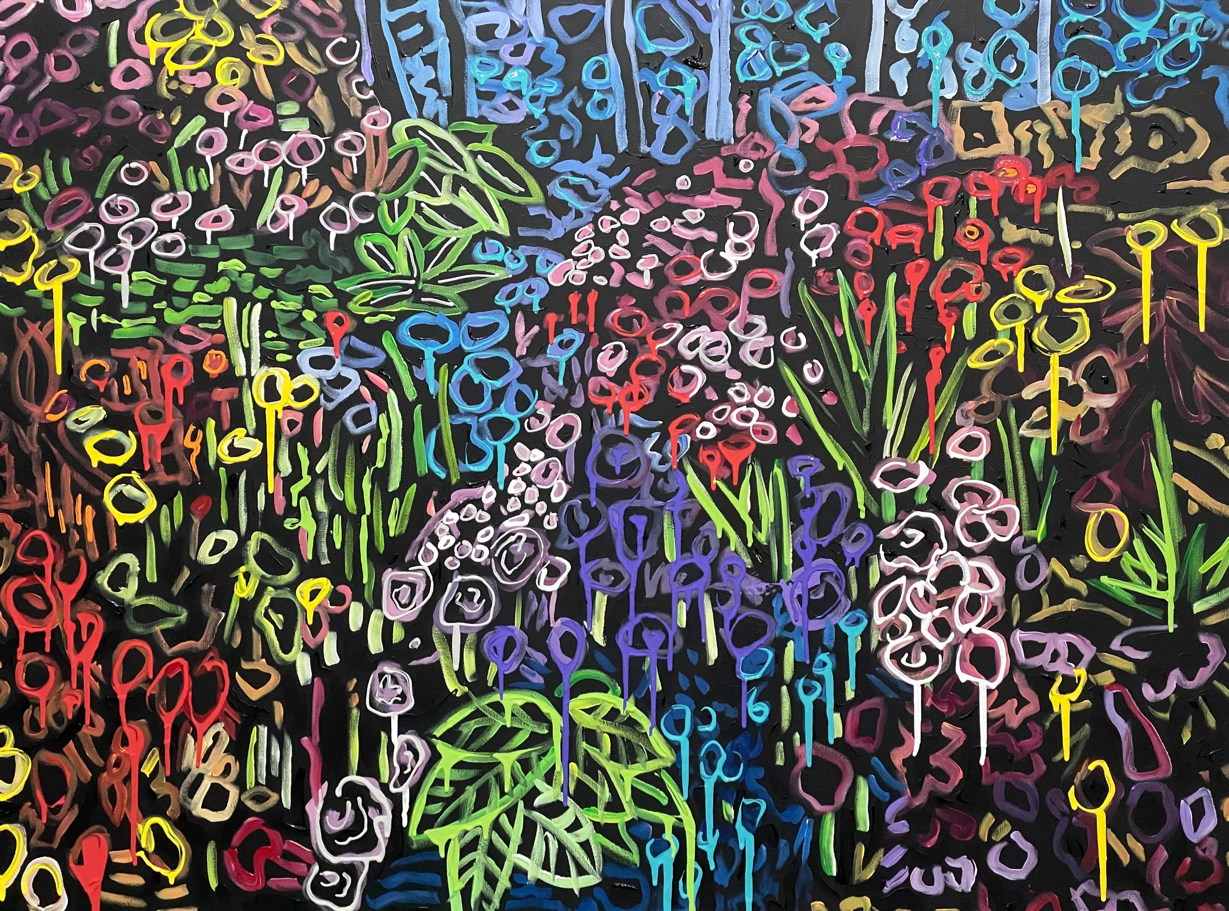 Landscape in line, acrylic on canvas, 48" x 60"
