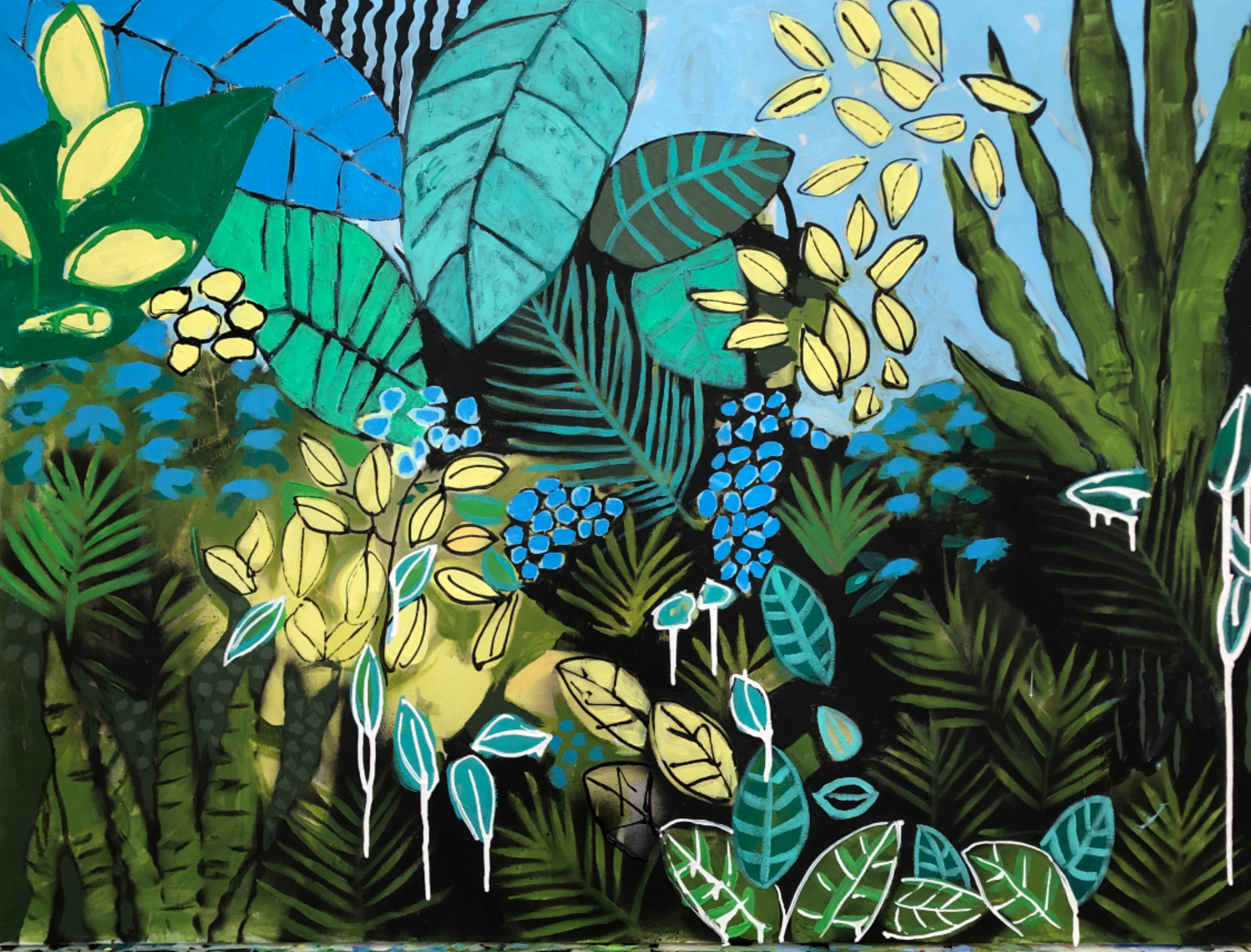 Covid-19 Response November, acrylic on canvas, 36" x 40"