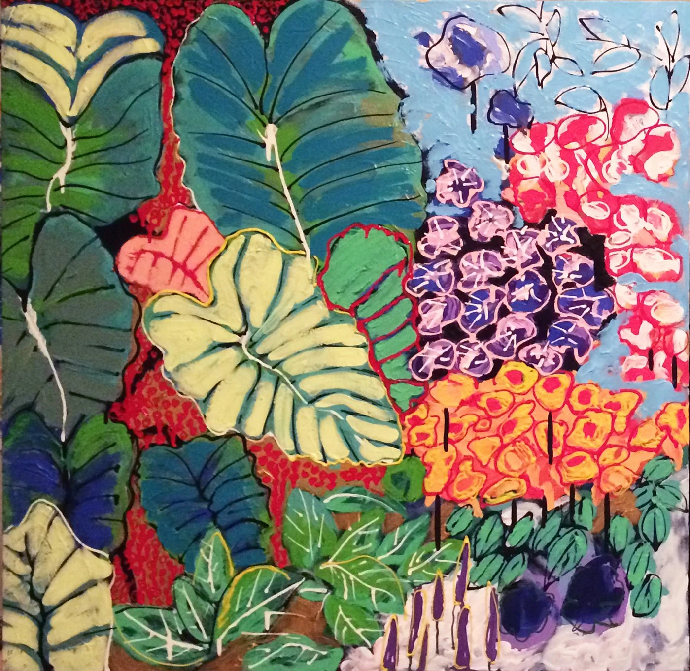 Out of the woods, acrylic on canvas, 36” x 36”,  St. Joseph Hospital East, Fountain Court