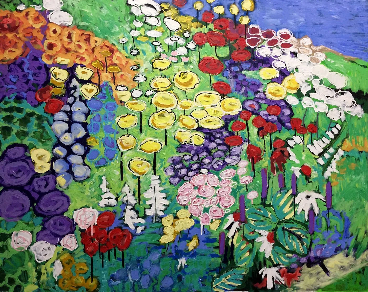 Flowers on the Hill, acrylic on canvas, 40” x 60”, COMMISSION