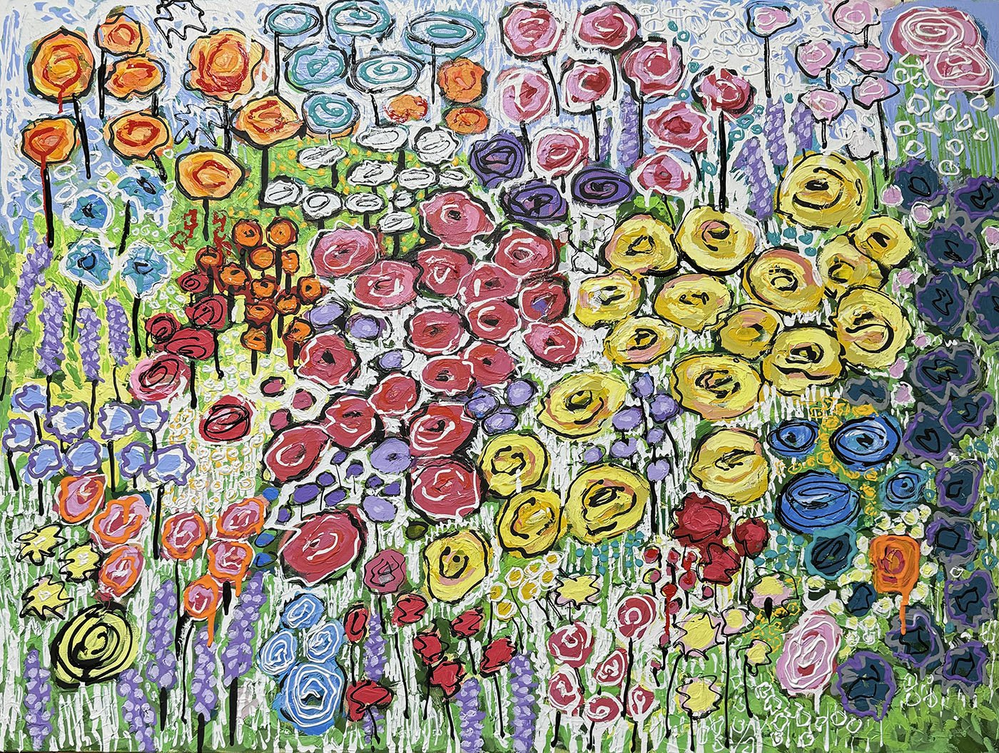 Gathering, acrylic on canvas, 30"x 40", COMMISSION