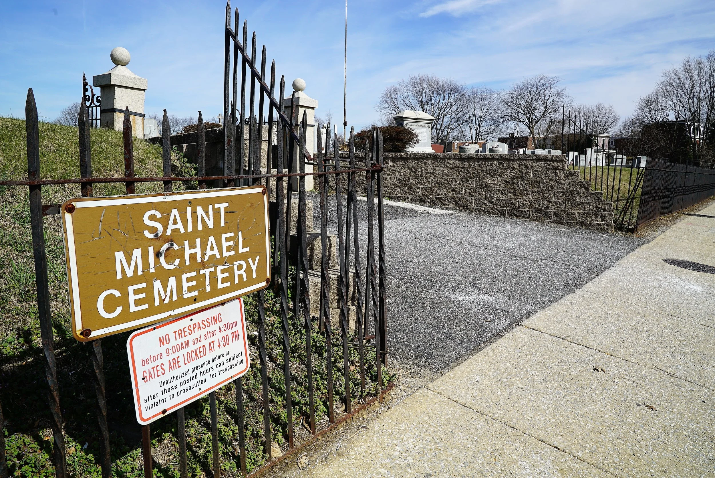 Entrance to St. Michael Cemetery. Chester, Pennsylvania.