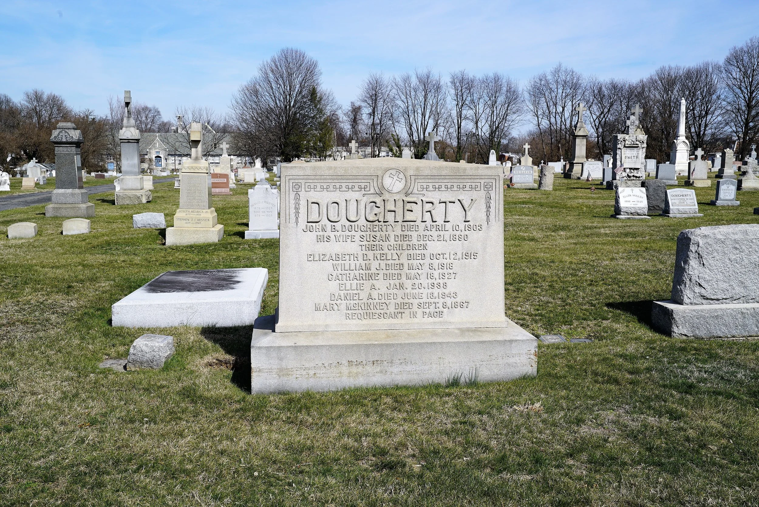 View of the St. Michael Cemetery. Chester, PA.