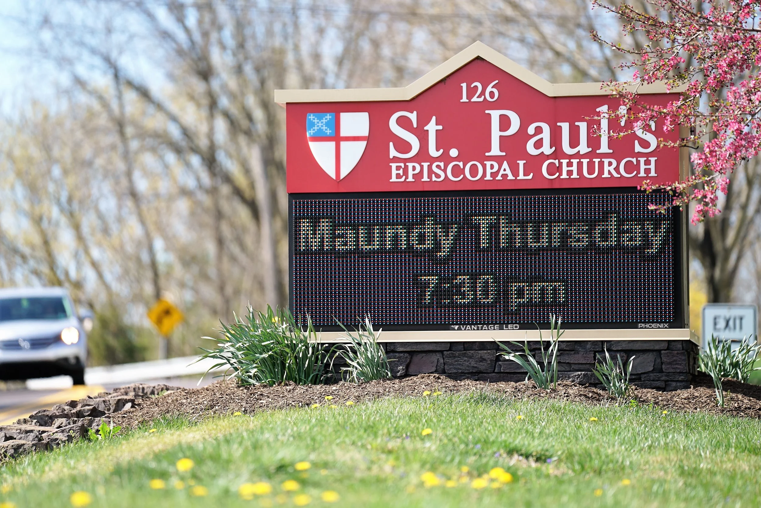 St. Paul's Episcopal Church Cemetery road sign. Oaks, Pennsylvania.