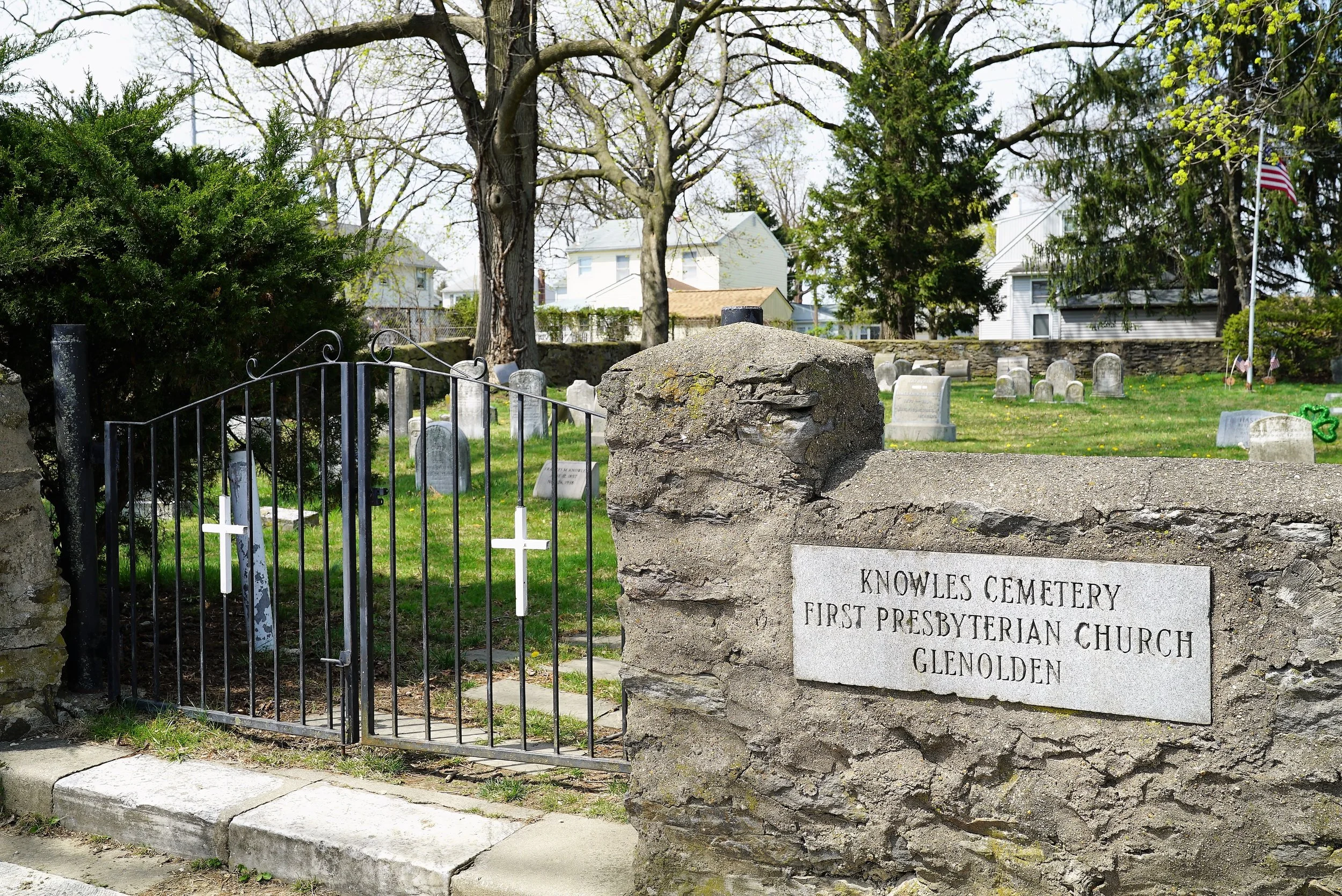 Entrance to Knowles Cemetery. Glenolden, Pennsylvania.