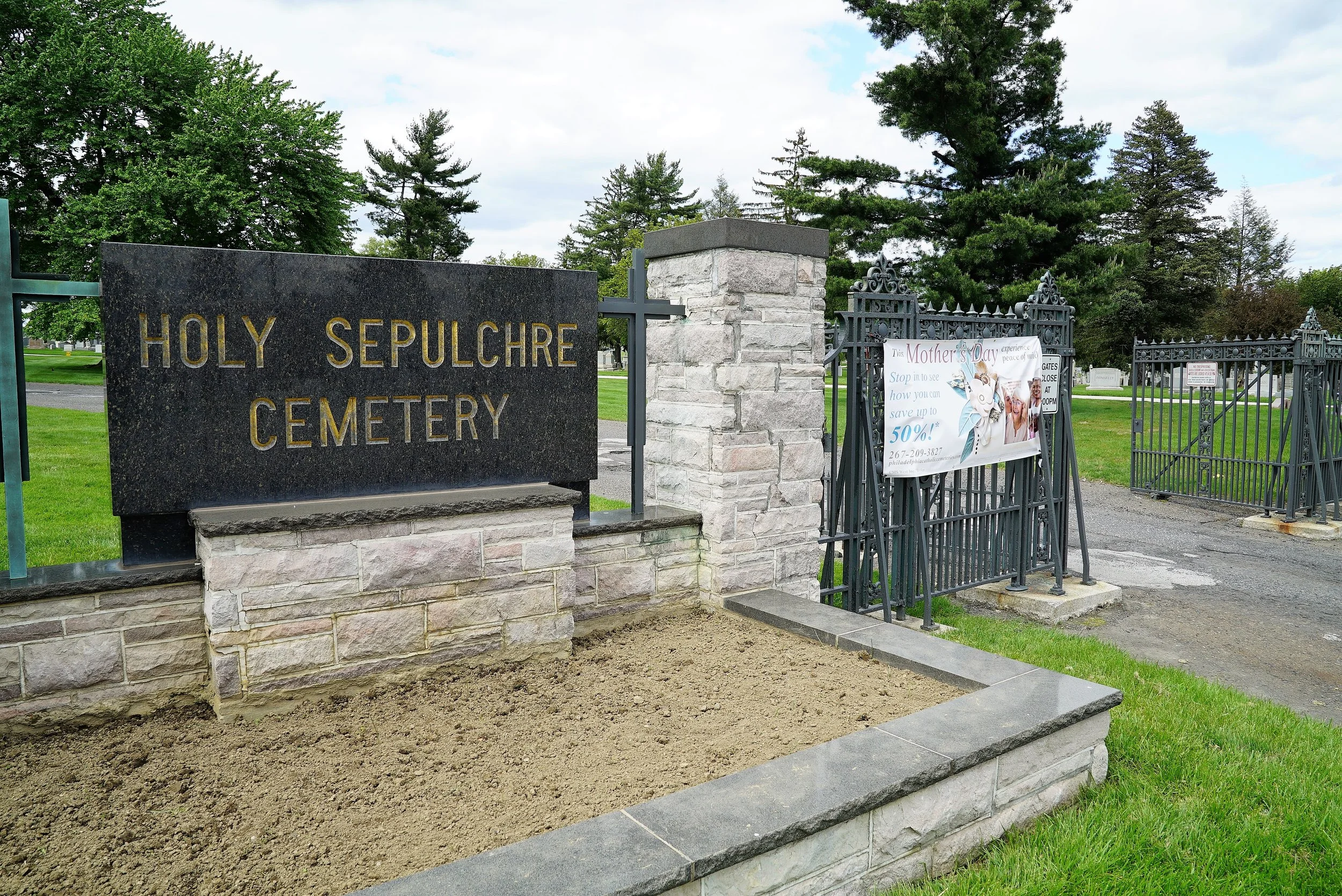 Entrance to Holy Sepulchre Cemetery. Philadelphia, PA.