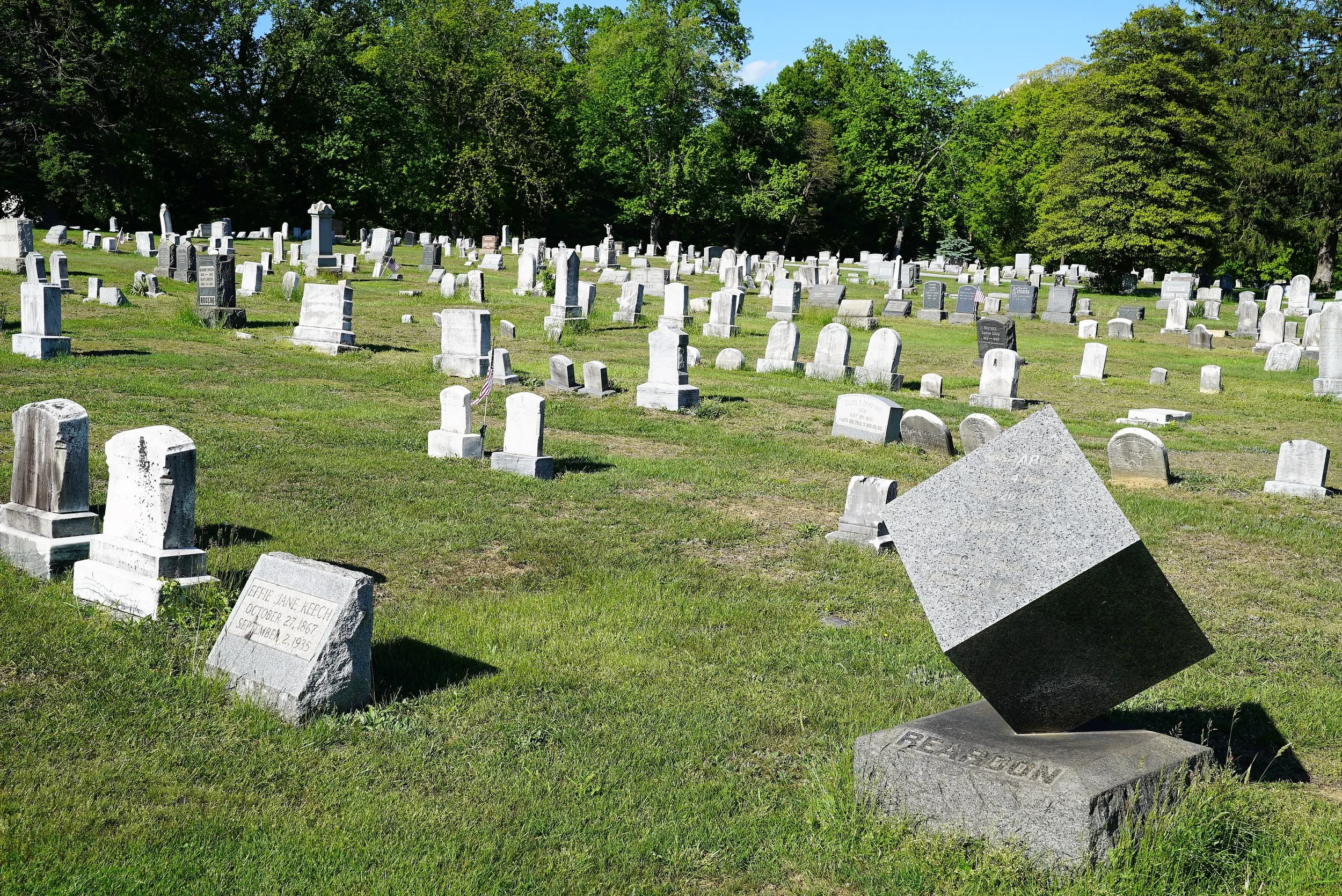 An unusual tombstone from the 1800's. Hephzibah Baptist Church Cemetery. East Fallowfield, Pennsylvania.