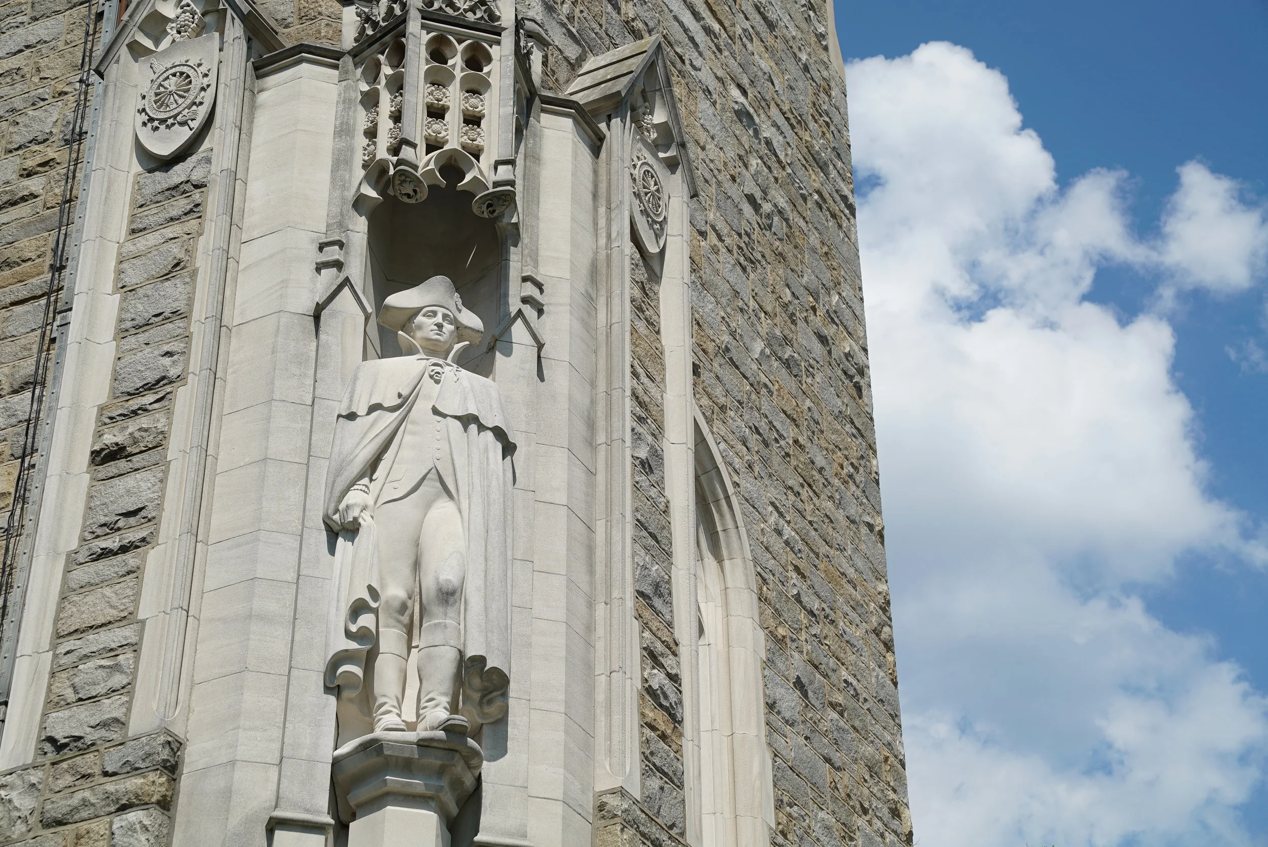 The bell tower at the chapel, Washington Memorial Chapel Churchyard. Valley Forge, Pennsylvania.
