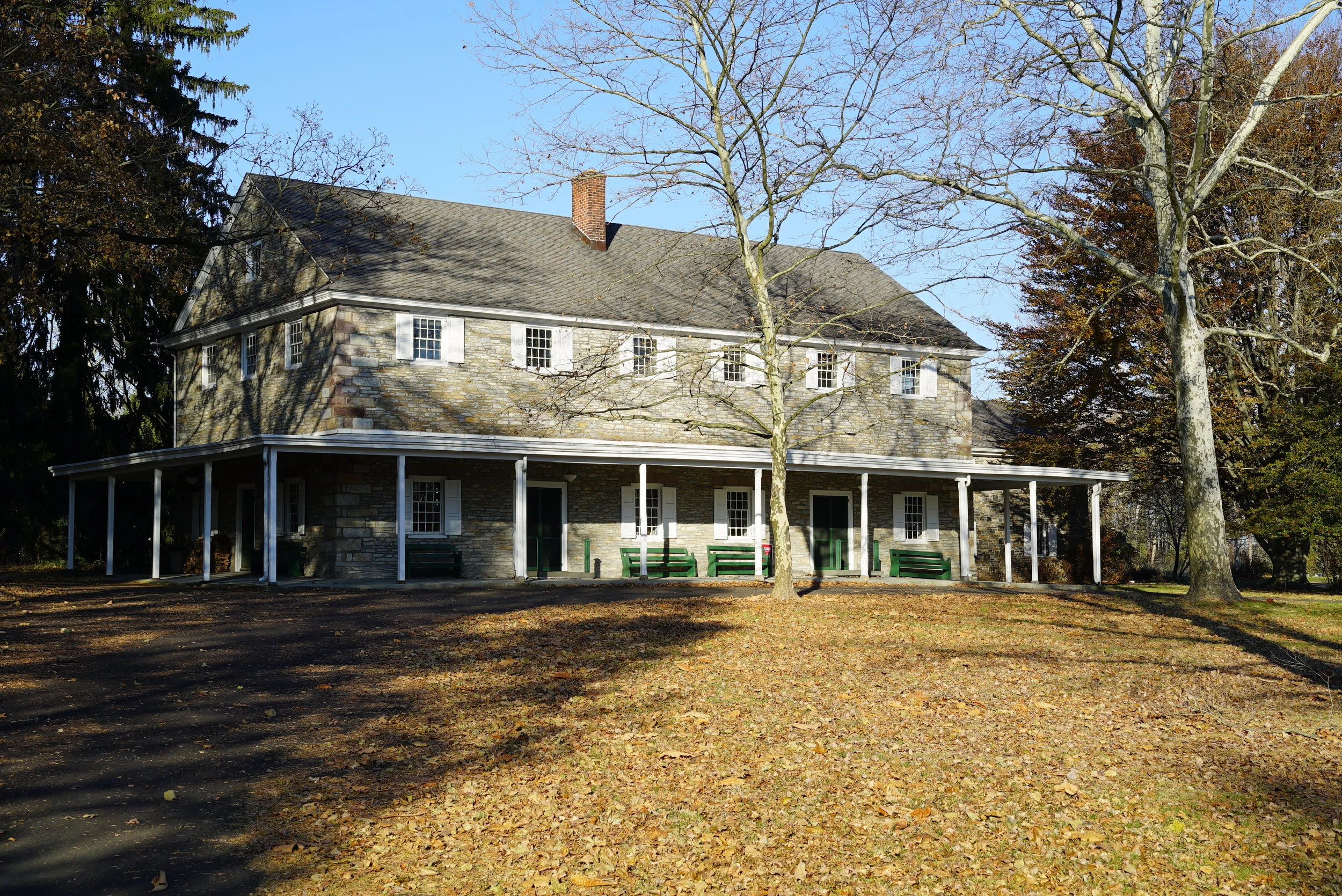 The meetinghouse at Middletown Friends Meeting Cemetery. Langhorne, Pennsylvania area.