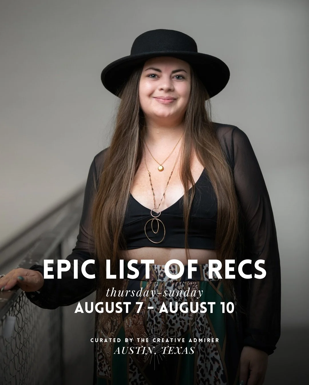 EPIC LIST OF ATX RECS 🙌 Thursday, August 7th - Sunday, August 10th

Here we go, here we go! Things are picking up again and this feels like a marathon weekend creeping on up! 

Kicking off with First Thursday and then leaning into these awesome expe