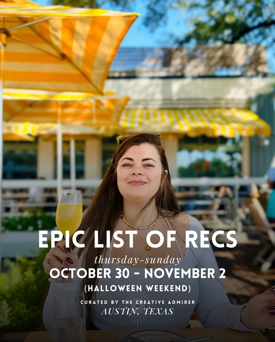 EPIC LIST OF ATX RECS 🙌 Thursday, October 30th - Sunday, November 2nd

~We&rsquo;re in the final stretch of October, bless! All the circus themed Halloween parties and D&iacute;a de los Muertos activities for any vibe you could be looking for are al