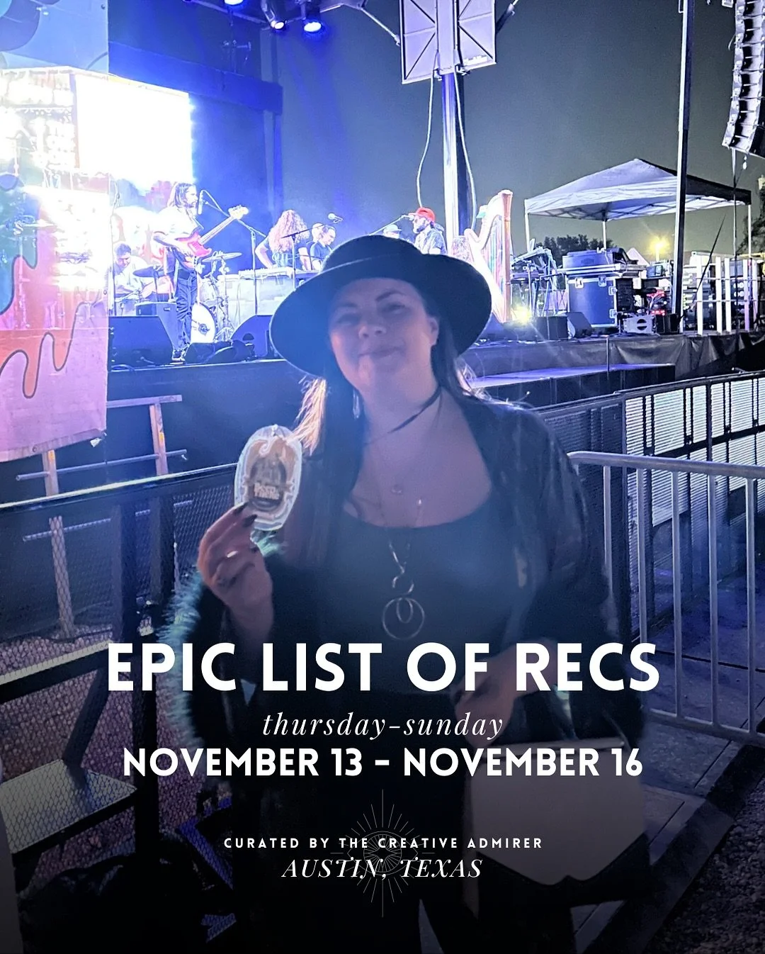 EPIC LIST OF ATX RECS 🙌 Thursday, November 6th - Sunday, November 9th 

~ Obviously this weekend is dominated by @seismicdanceevent and we love to see it! If you&rsquo;re also looking for fun outside of @theconcourseproject I have plenty of GREAT op