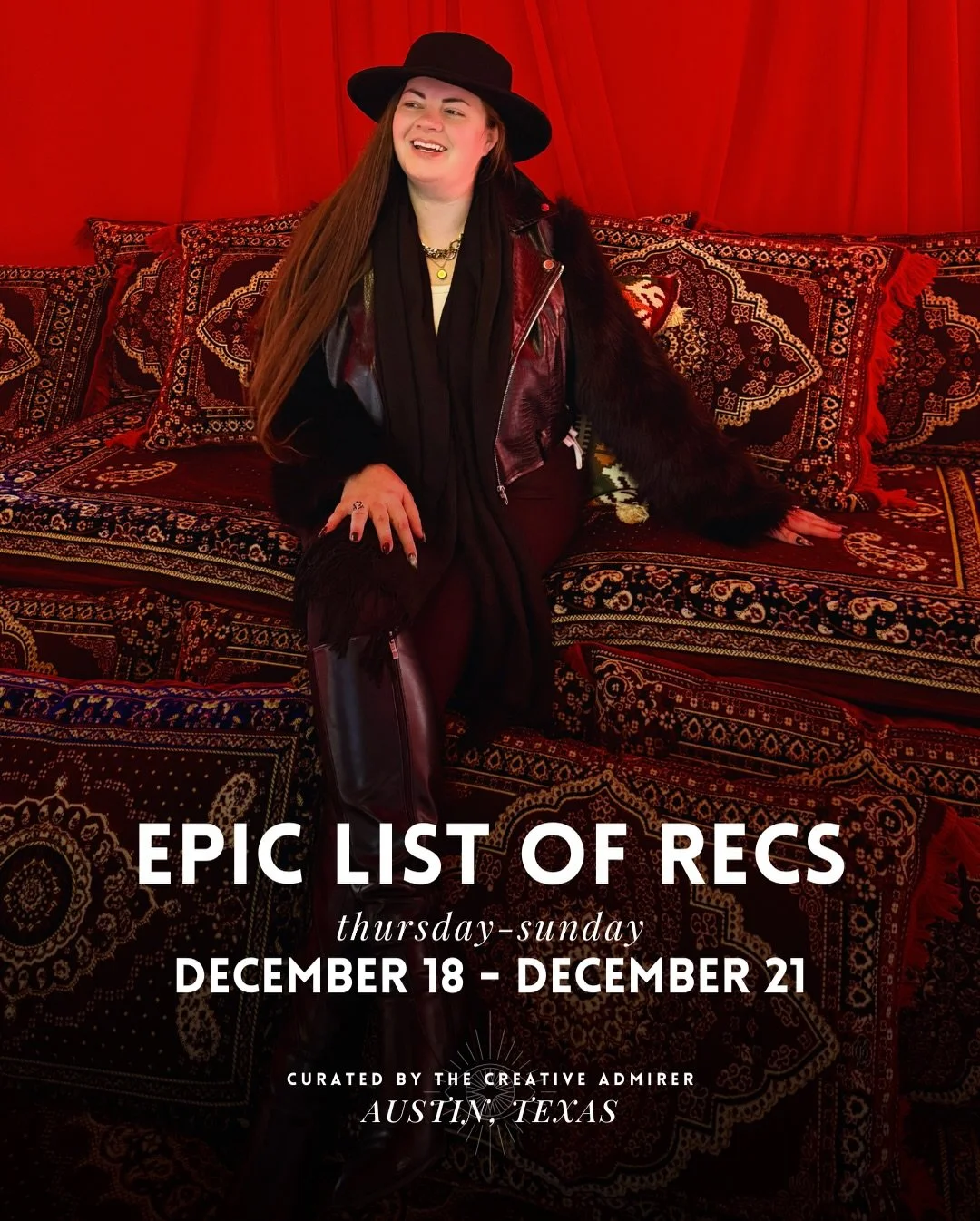 EPIC LIST OF ATX RECS 🙌 Thursday, December 18th - Sunday, December 21st 

~ 70+ graphics included ~ 
Last weekend for holiday shopping! 
Alllll the market recs! 

Make sure to also check out:
🧿 @desnudorunclubatx @batheaustin Holiday Social
👁️ cof