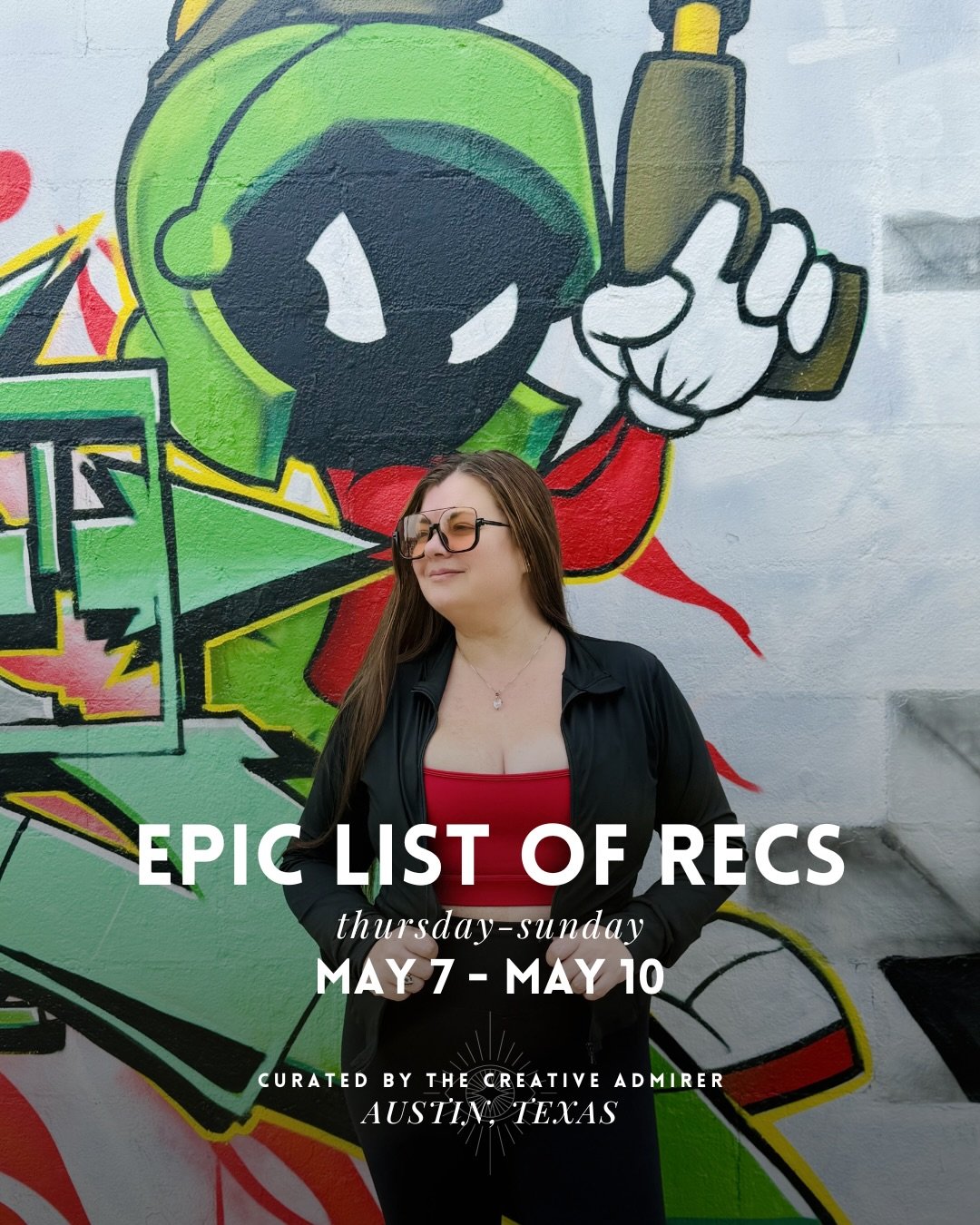 ✨EPIC LIST OF RECS: THURSDAY, MAY 7TH - SUNDAY, MAY 10TH 

~ While it&rsquo;s another beautiful weekend living in Austin, Texas - there&rsquo;s quite a few reschedules due to the weather this weekend so double check details of the event before headin