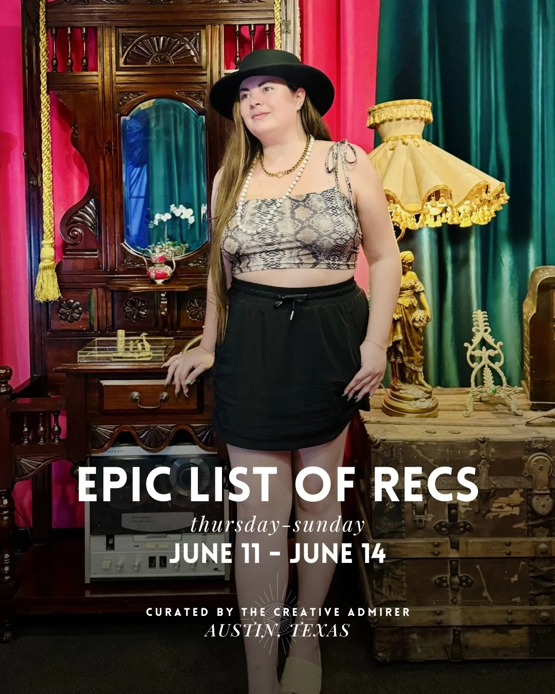 ✨EPIC LIST OF 60+ RECS: THURSDAY, JUNE 11TH - SUNDAY, JUNE 14TH 

~ Make sure to check out:

🧿 @rituali_well the modern ritual: an evening of wellness @batheaustin

👁️ austin yoga festival @longcenter @swiftfitsocial @atxyogagirl

🧿 4th annual bur