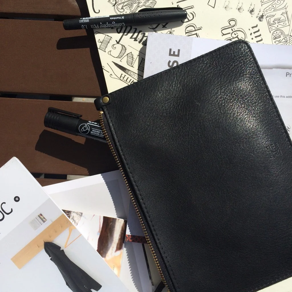 soft top grain black leather clutch spring finn and co made in america talin spring