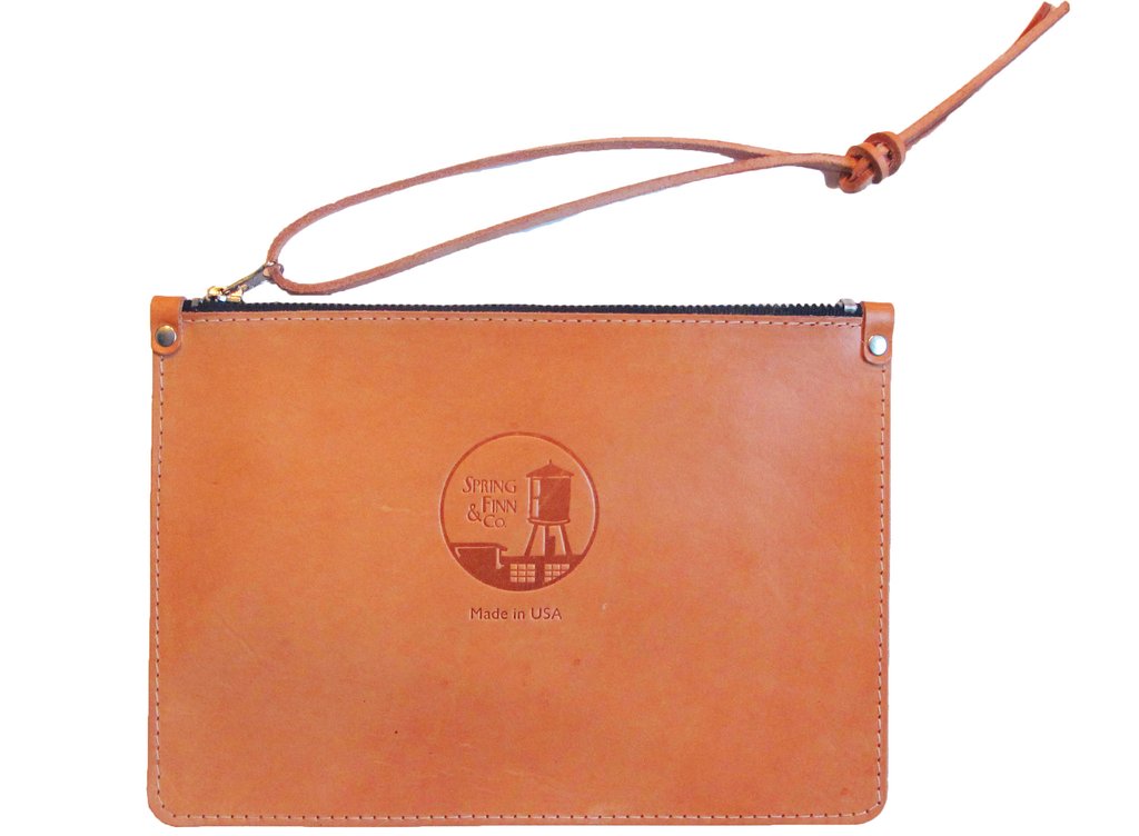 original spring finn and co clutch Vegetable tanned top grain American hand oiled leather spring finn and co talin spring