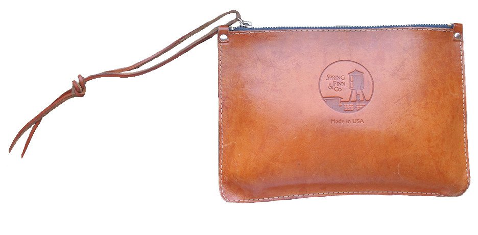 original spring finn and co clutch Vegetable tanned top grain American hand oiled leather spring finn and co talin spring
