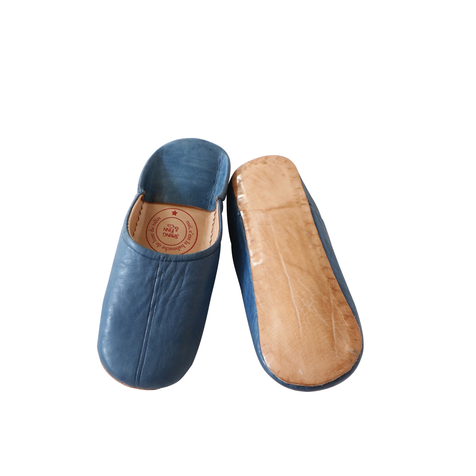 babouches blue morocco talin's bazaar spring finn and co leather blue moroccan slippers