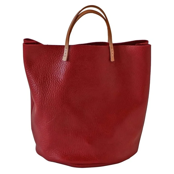 red leather bucket bag Marguerite